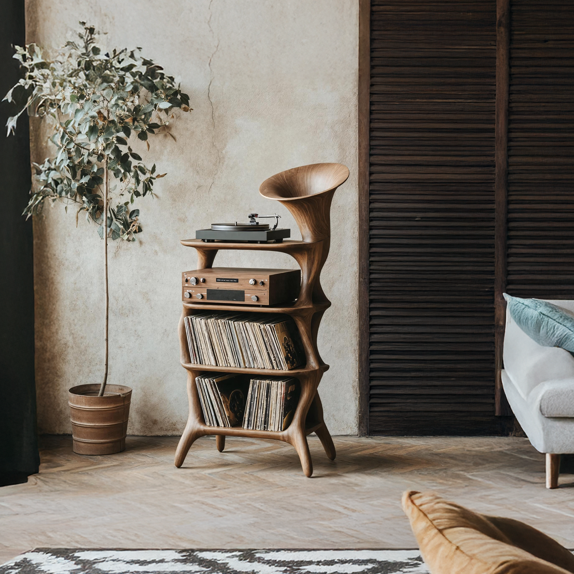 Mid Century Vinyl Cabinet For Livingroom Display SILDTTRRPT014