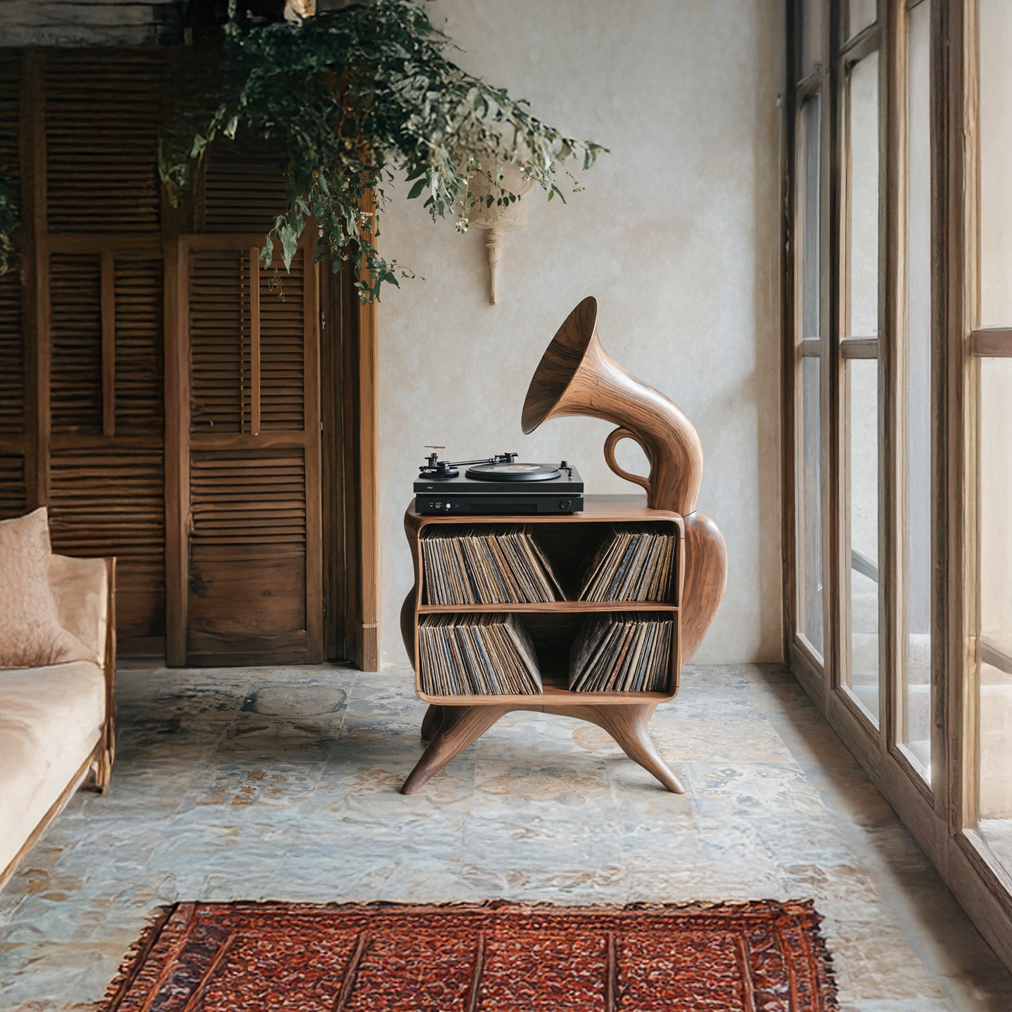 Rustic Vinyl Record Storage For Bedroom Furniture SILDTTRRPT017