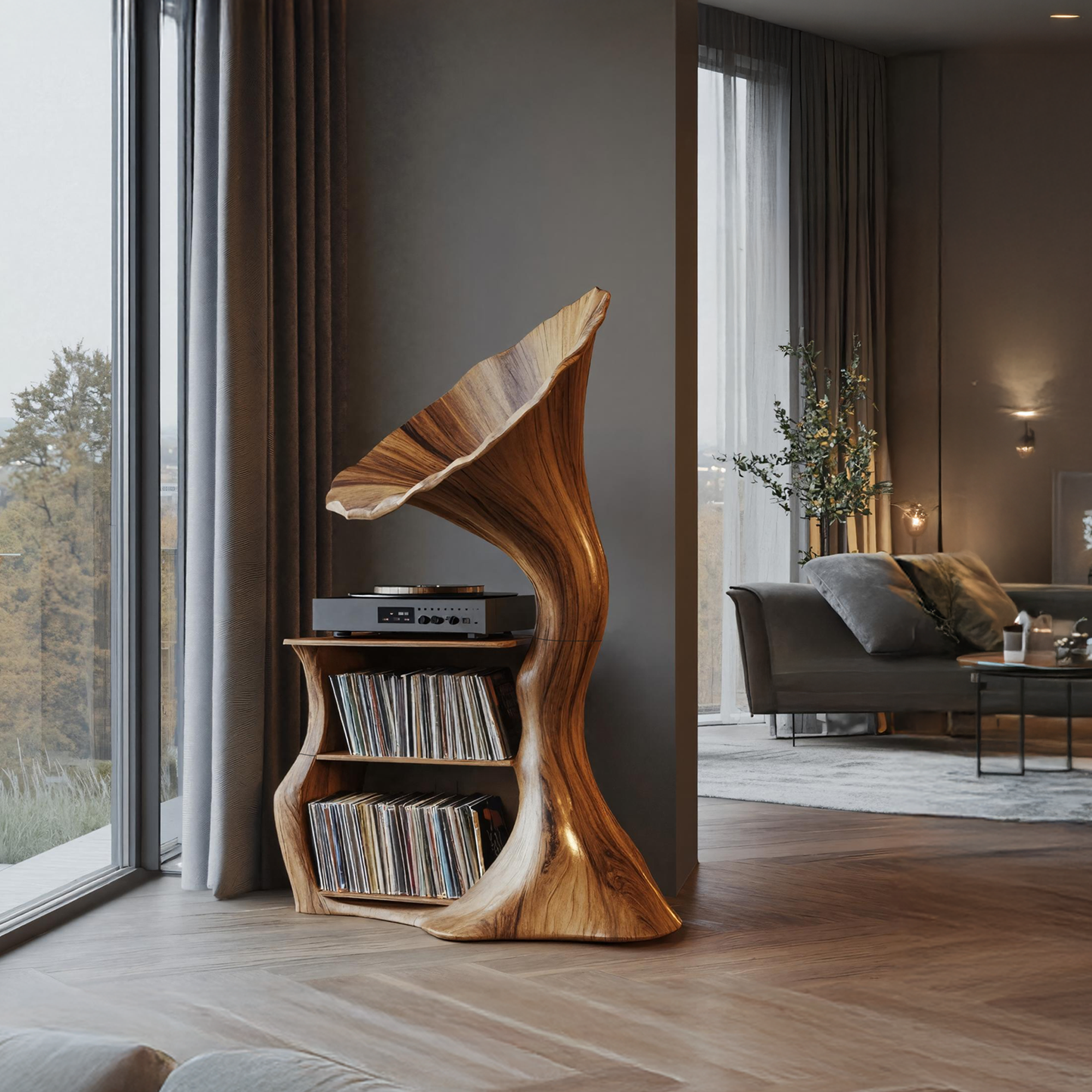 Handcrafted Record Player Stand For Livingroom Decor SILDTTRRPT007