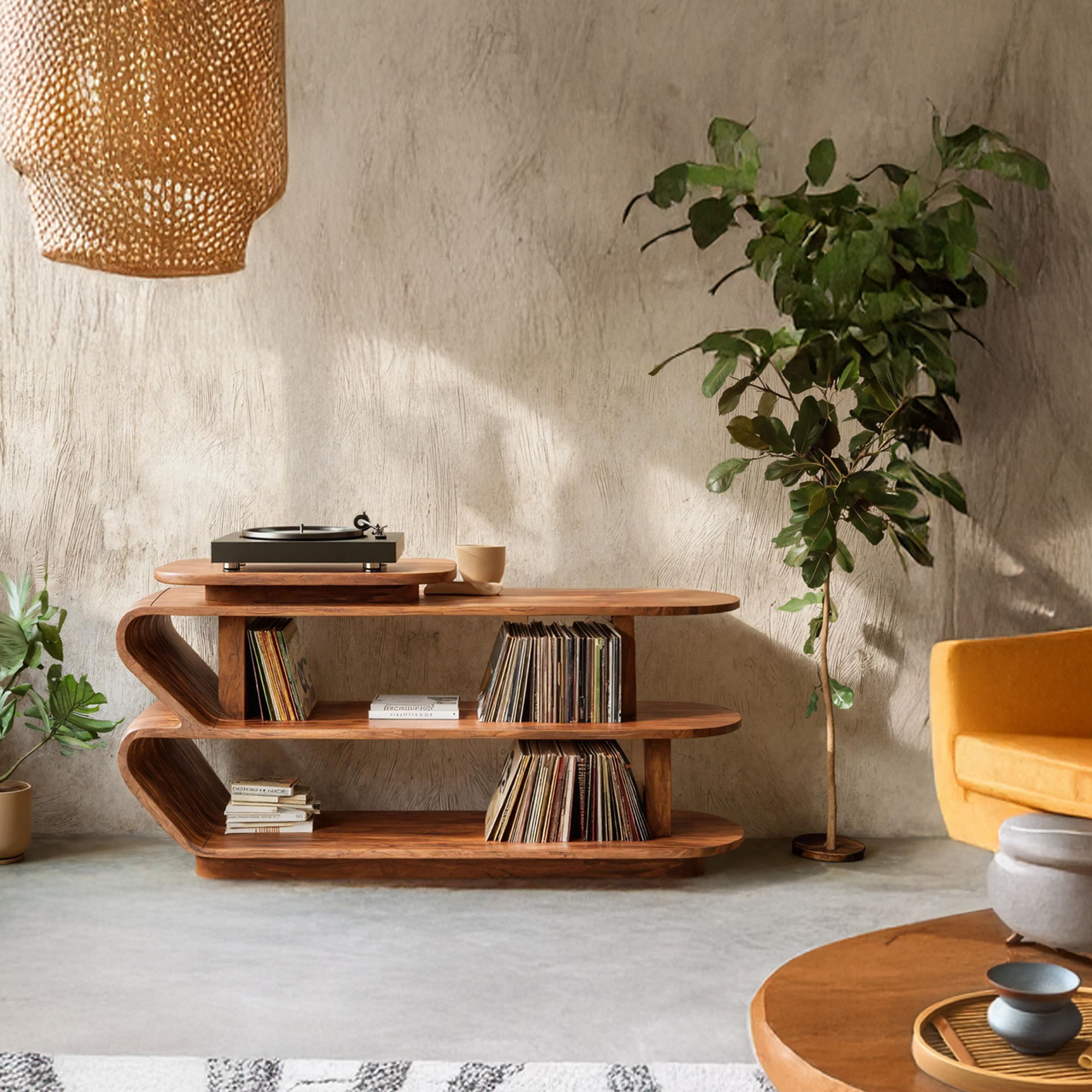 Handcrafted Wood Media Console For Entryway Design SILDTTRRPT023