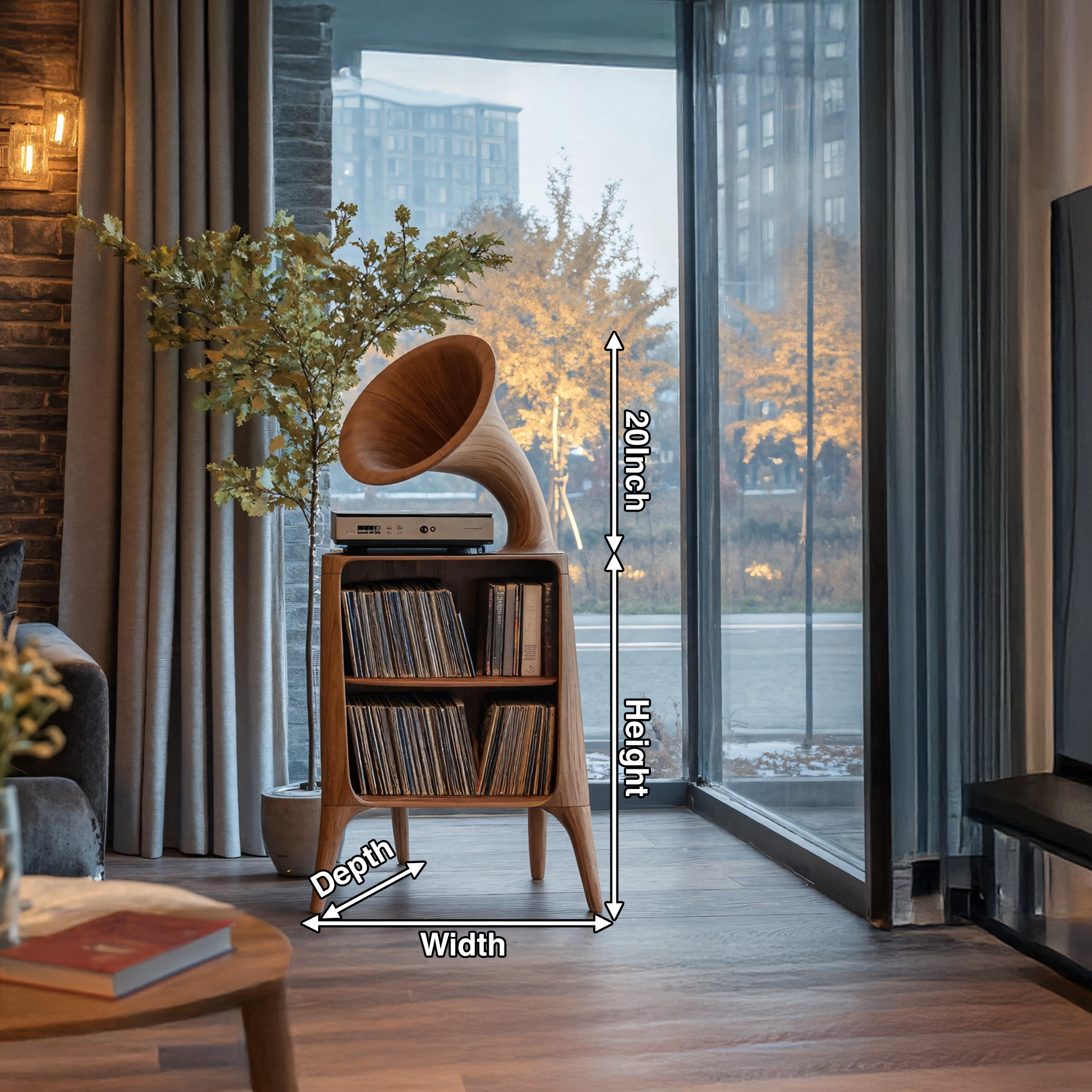 Mid Century Record Console Table For Livingroom SILDTTRRPT018