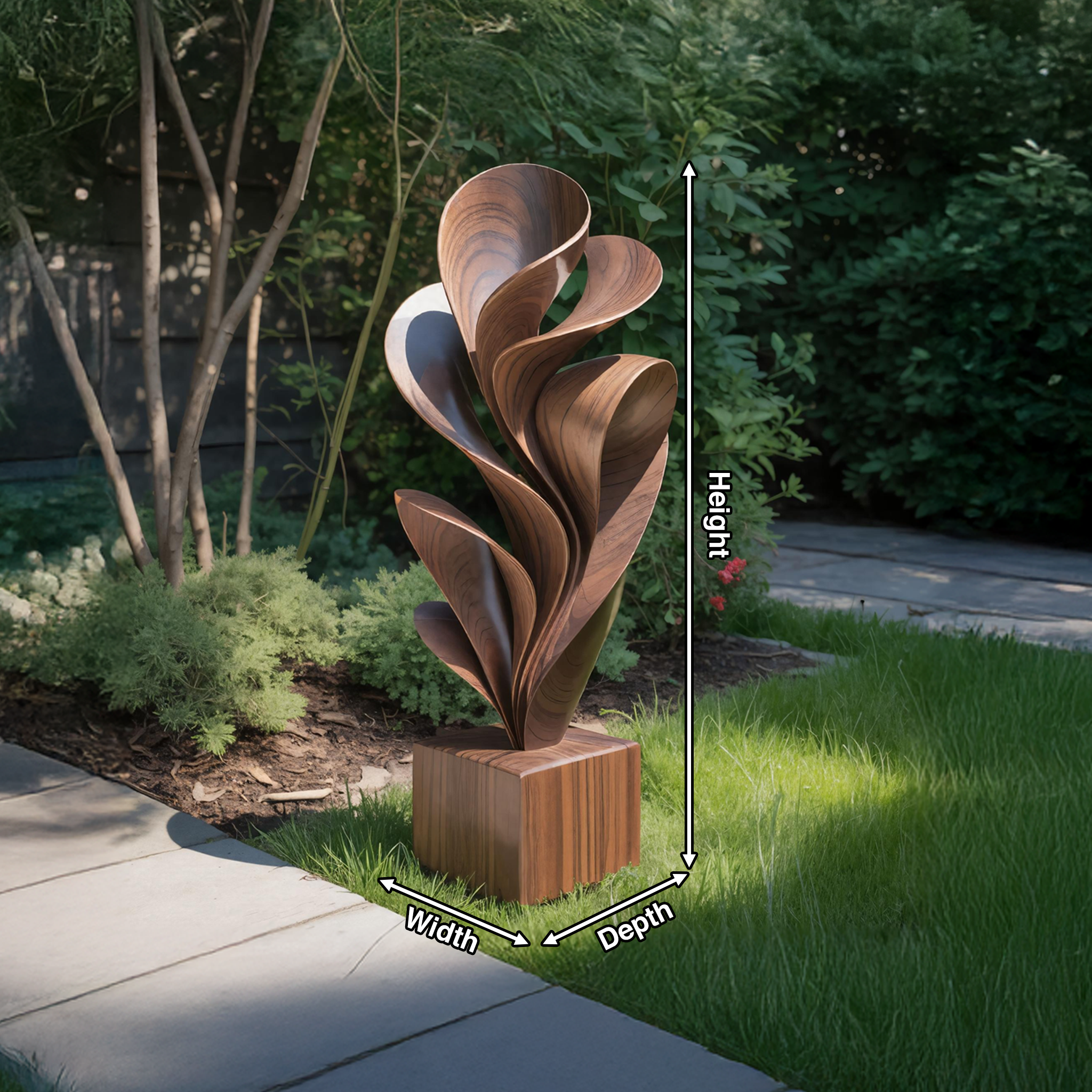 Farmhouse Solid Wood Sculpture Outdoor Garden Decoration SILDTTNAS018