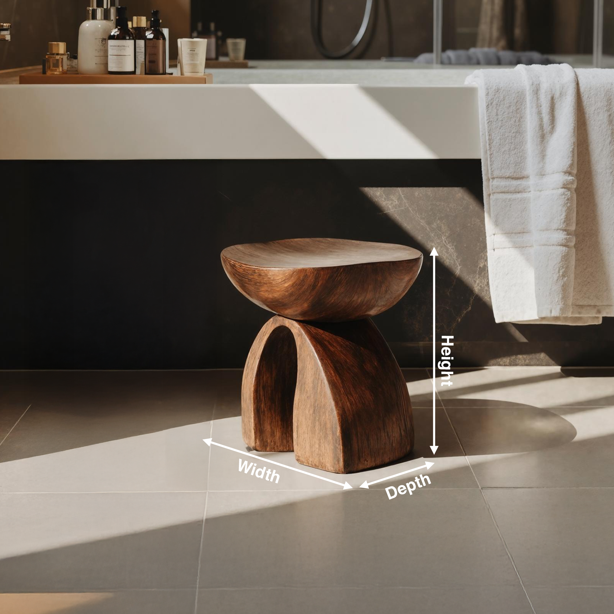 Rustic Shower Bench For Bathroom Seating And Decor SILDTTRSB003