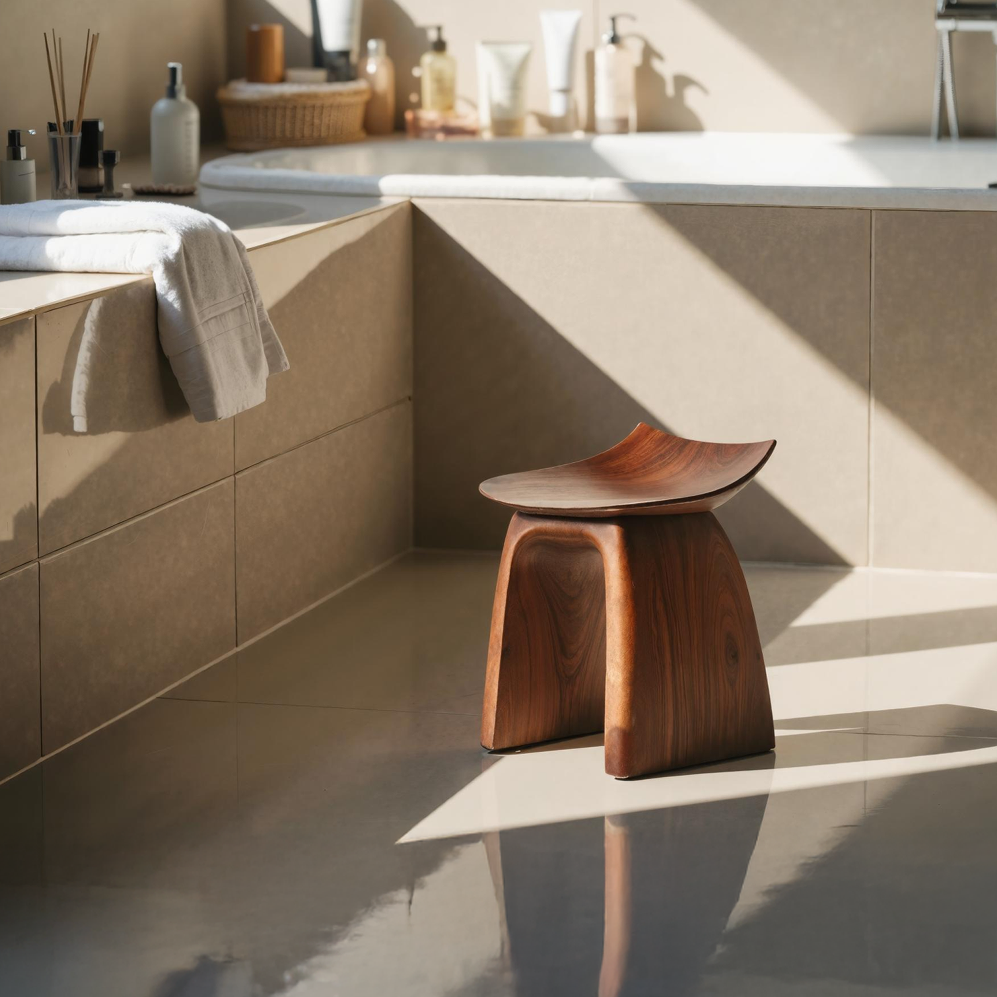 Mid Century Shower Bench For Bathroom Furniture Decor SILDTTNSB001