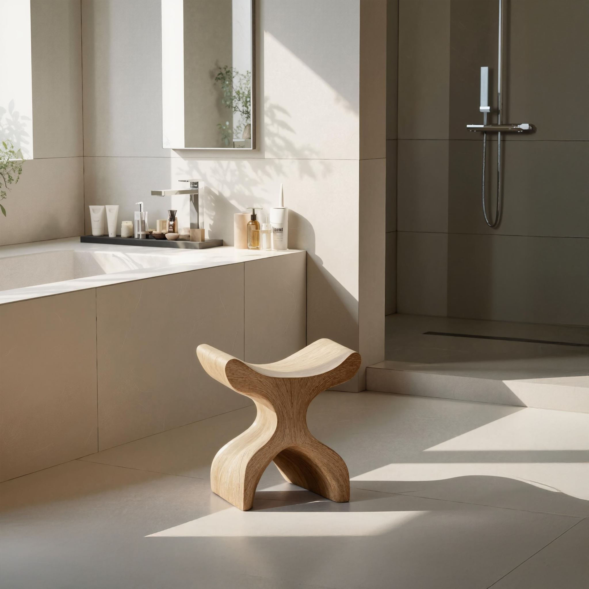 Mid Century Bath Seat For Modern Bathroom Furniture SILDTTRSB004