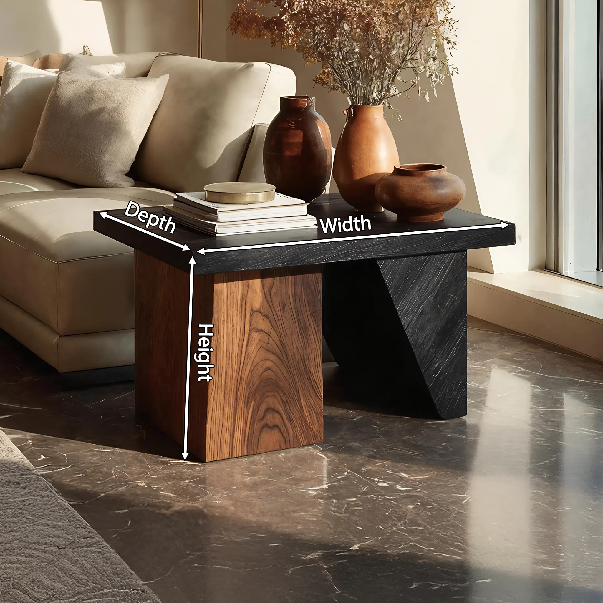 Modern Solid Wood End Table For Entryway Accent Table SILDTTNSTA037