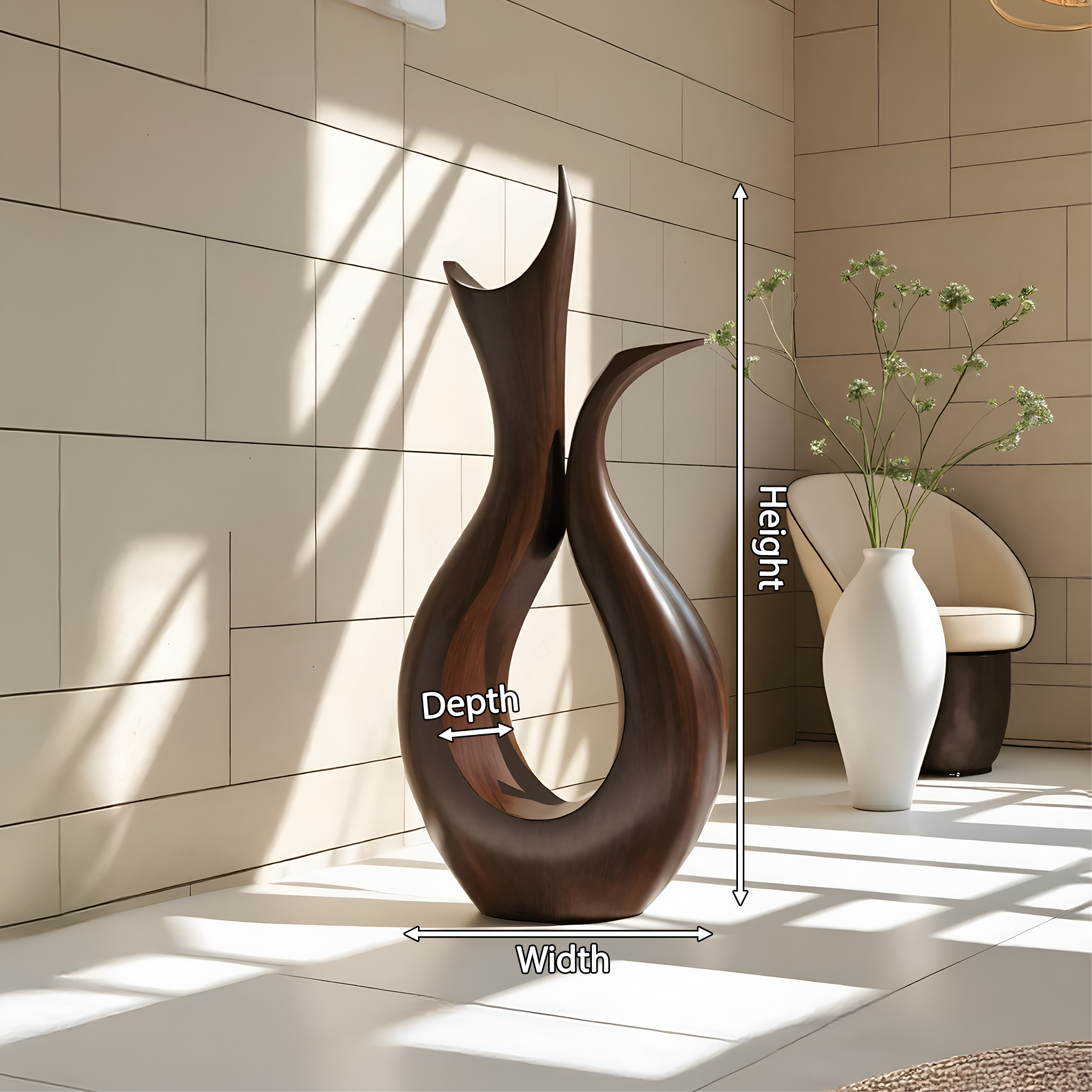 Farmhouse Abstract Sculpture For Furniture Rustic Decor SILDTTNAS008