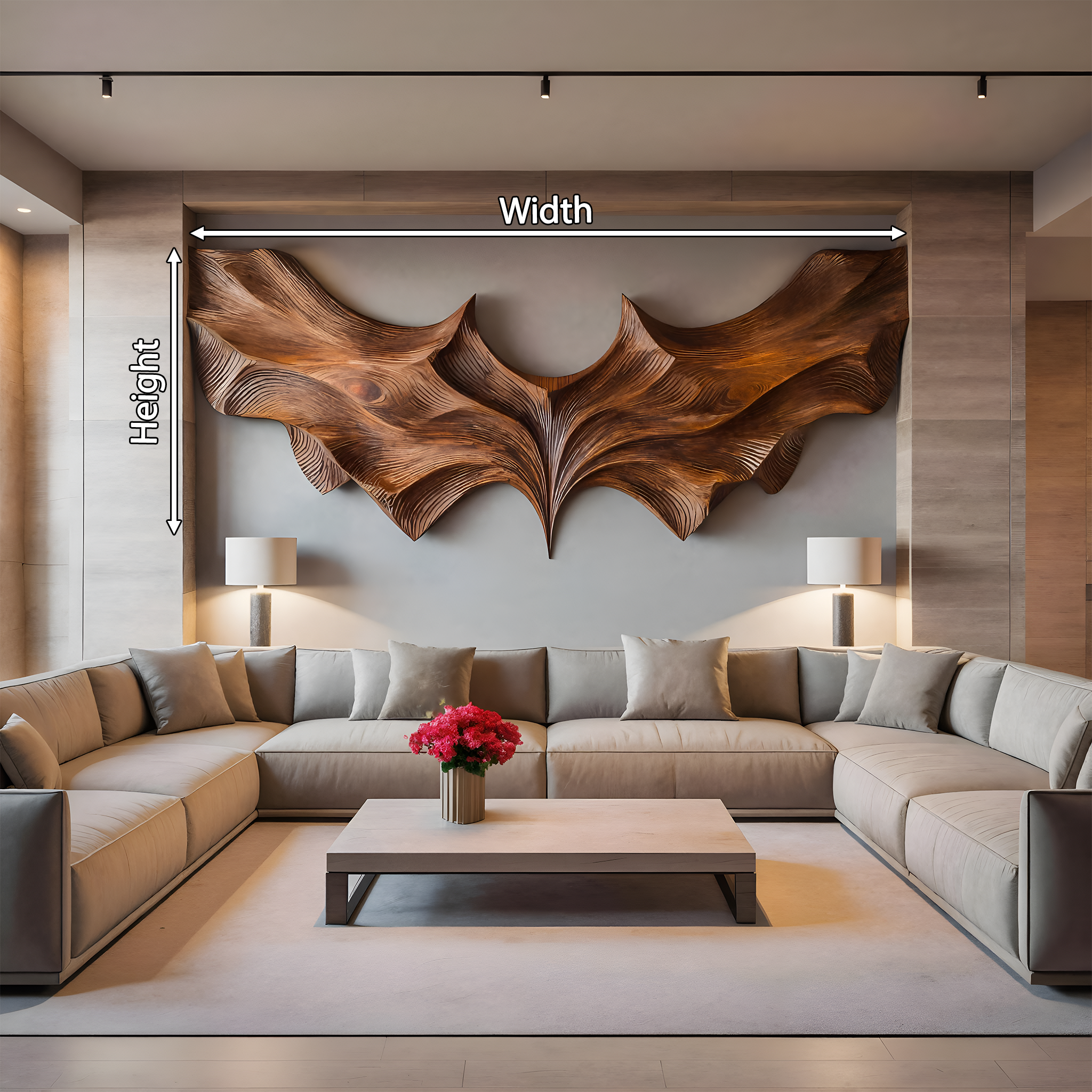 Contemporary Sculptural Wood Bat Wall Art For Living Room RTTHTTWA077