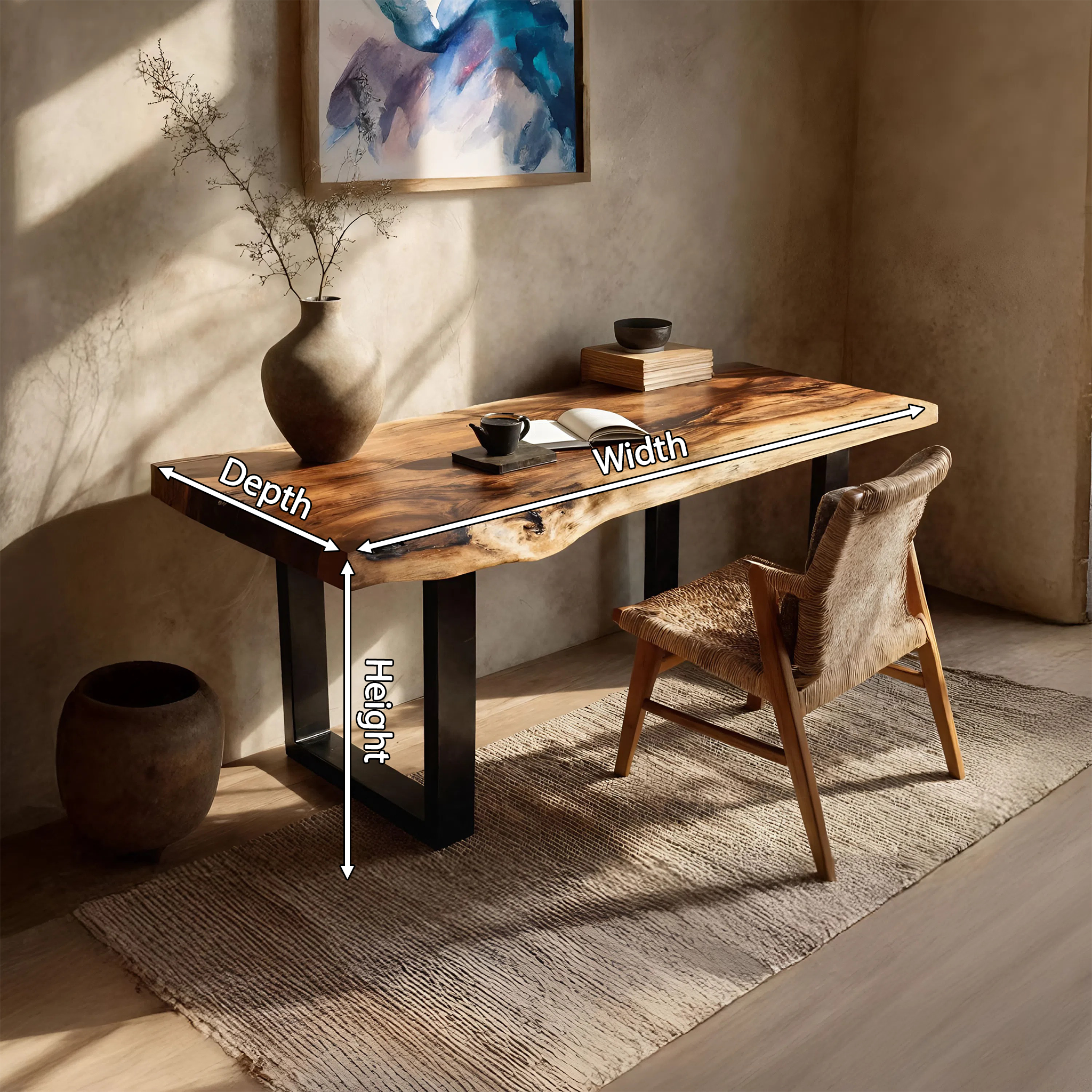 Handcrafted Wooden Tabletop For Modern Bedroom Decor SILDTTNDE011