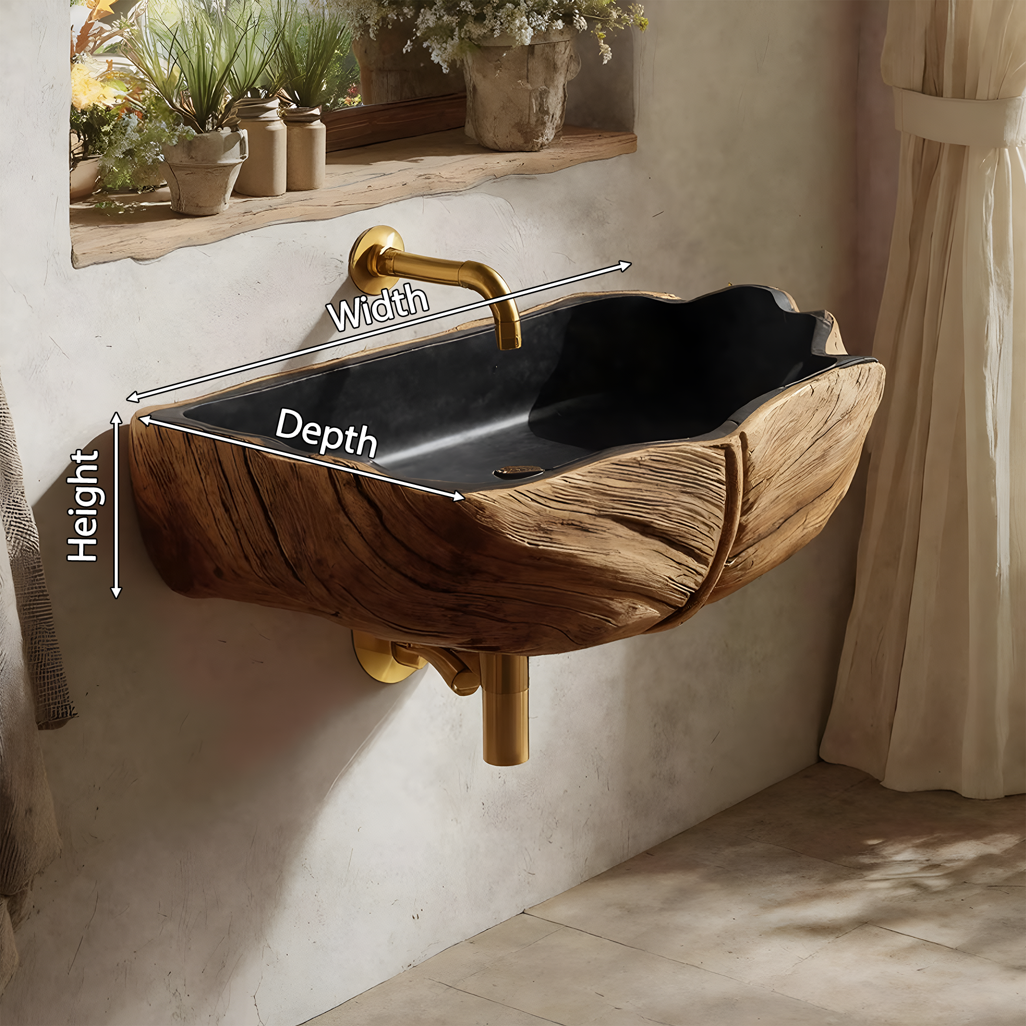 Farmhouse Solid Wood Vanity Sink For Traditional Bathroom Decor SILDTTNVS066