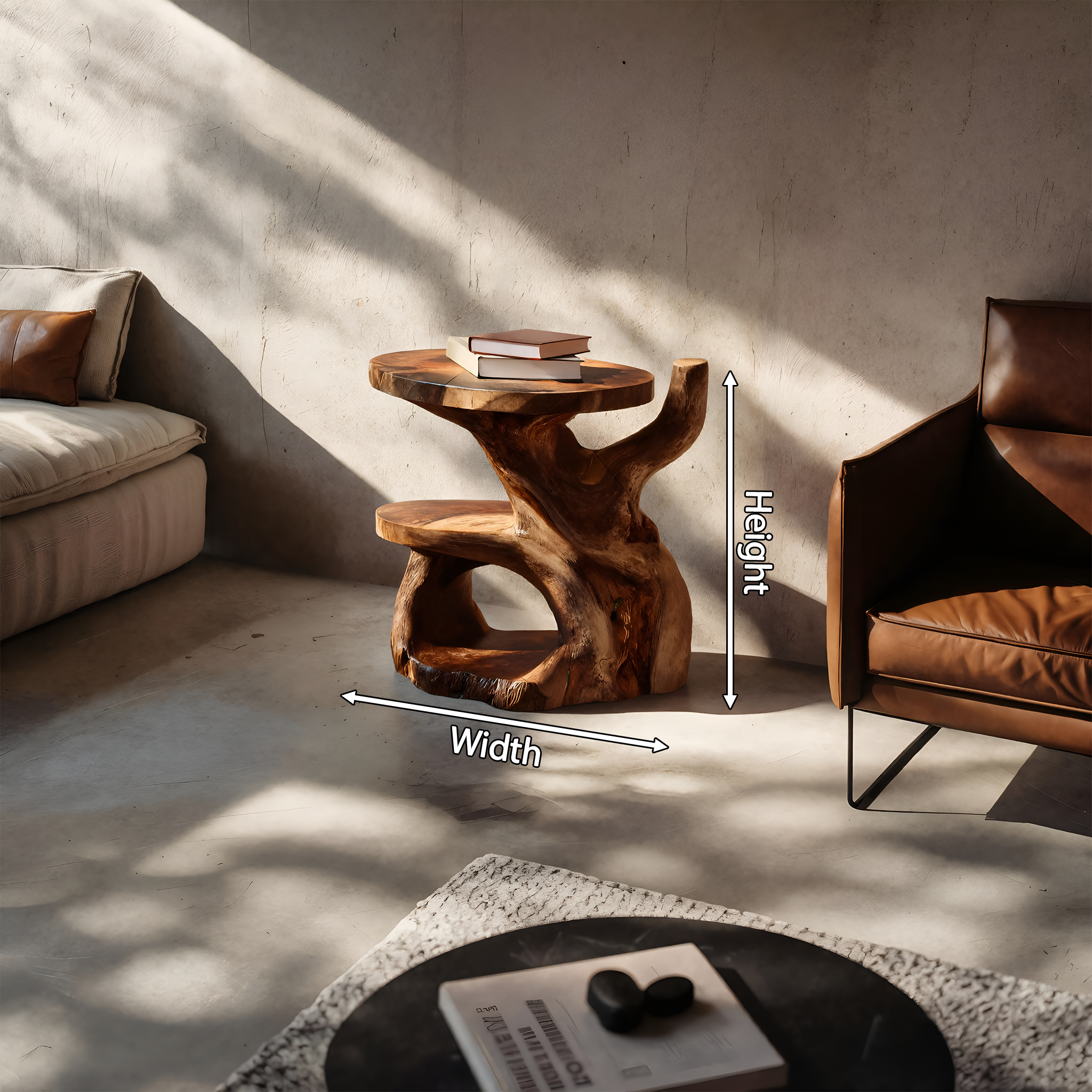 Elegant Side Table With Shelf Layered For Living Room RTTHTTSTA026