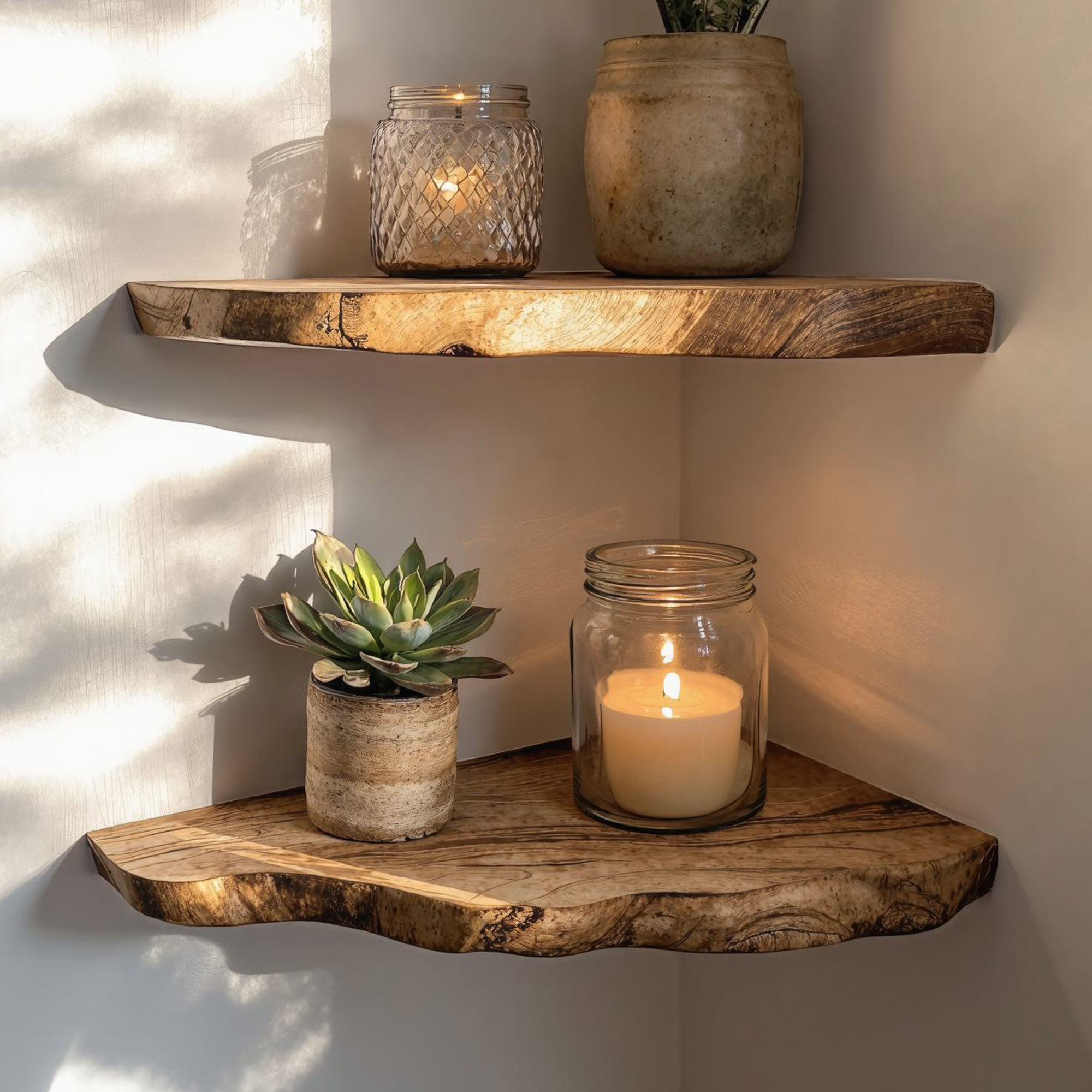 Wood Corner Floating Shelf Home Decor SINLCN005