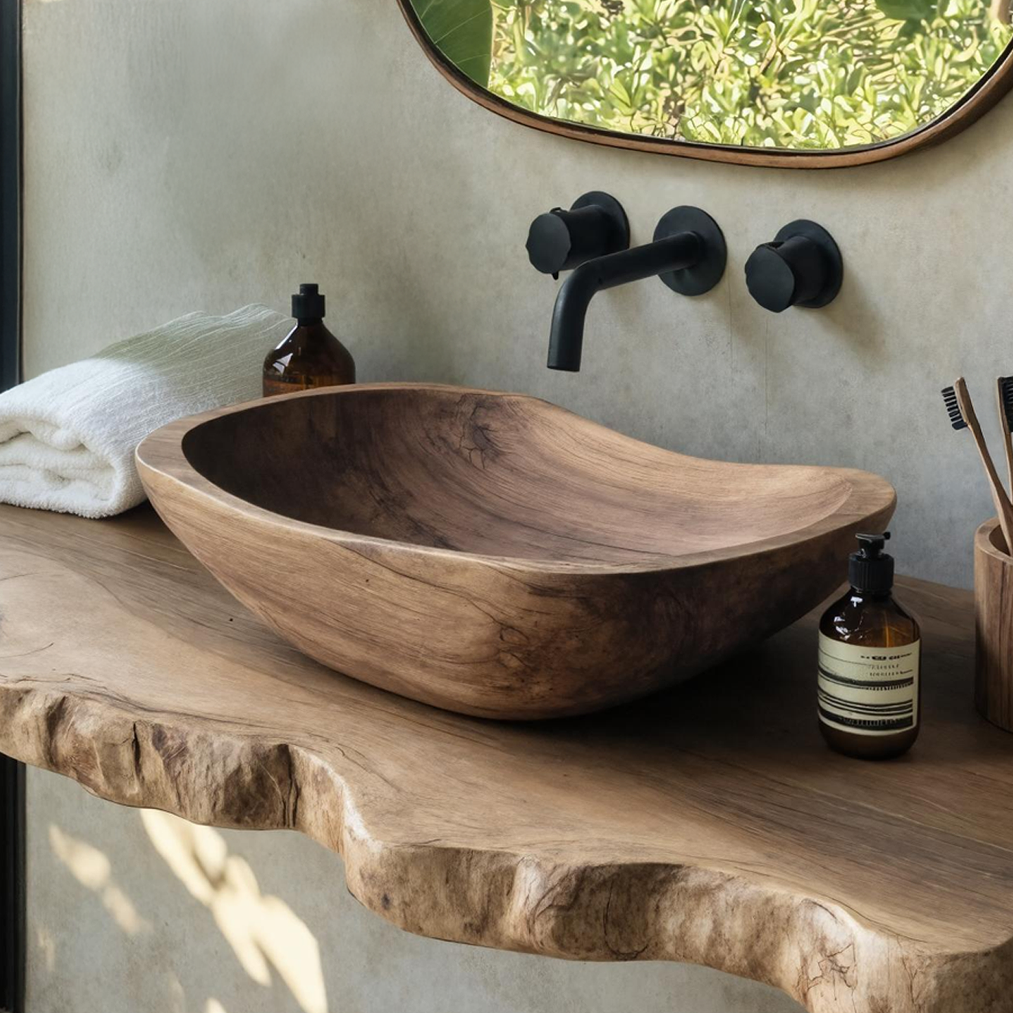Mid Century Solid Wood Sink For Luxury Bathroom Upgrade SILDTTRVS001