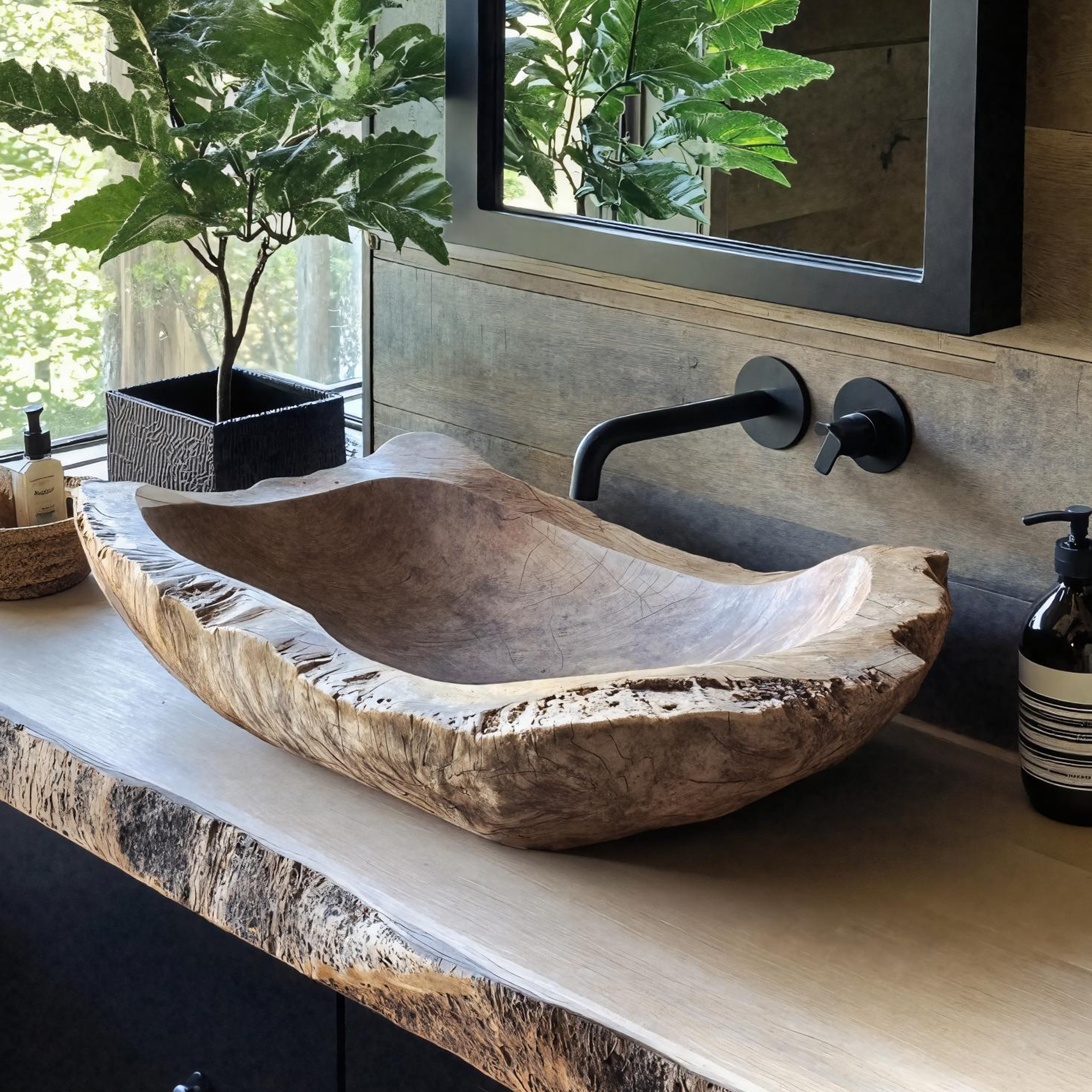 Mid Century Wood Wash Basin For Luxury Bathroom Furniture SILDTTRVS022