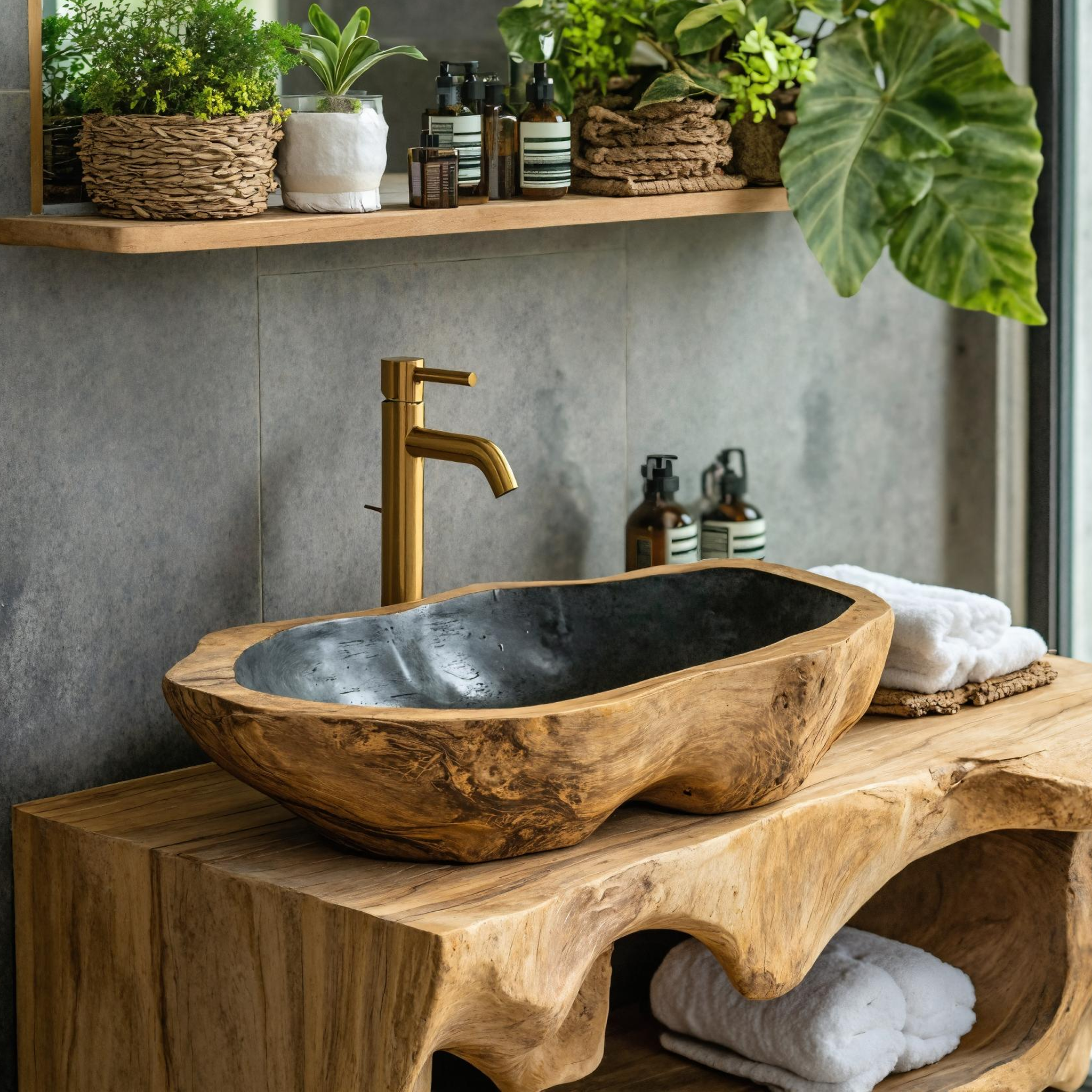 Solid Wood Sink Farmhouse Look For Bathroom Vanity Decor SILDTTRVS015