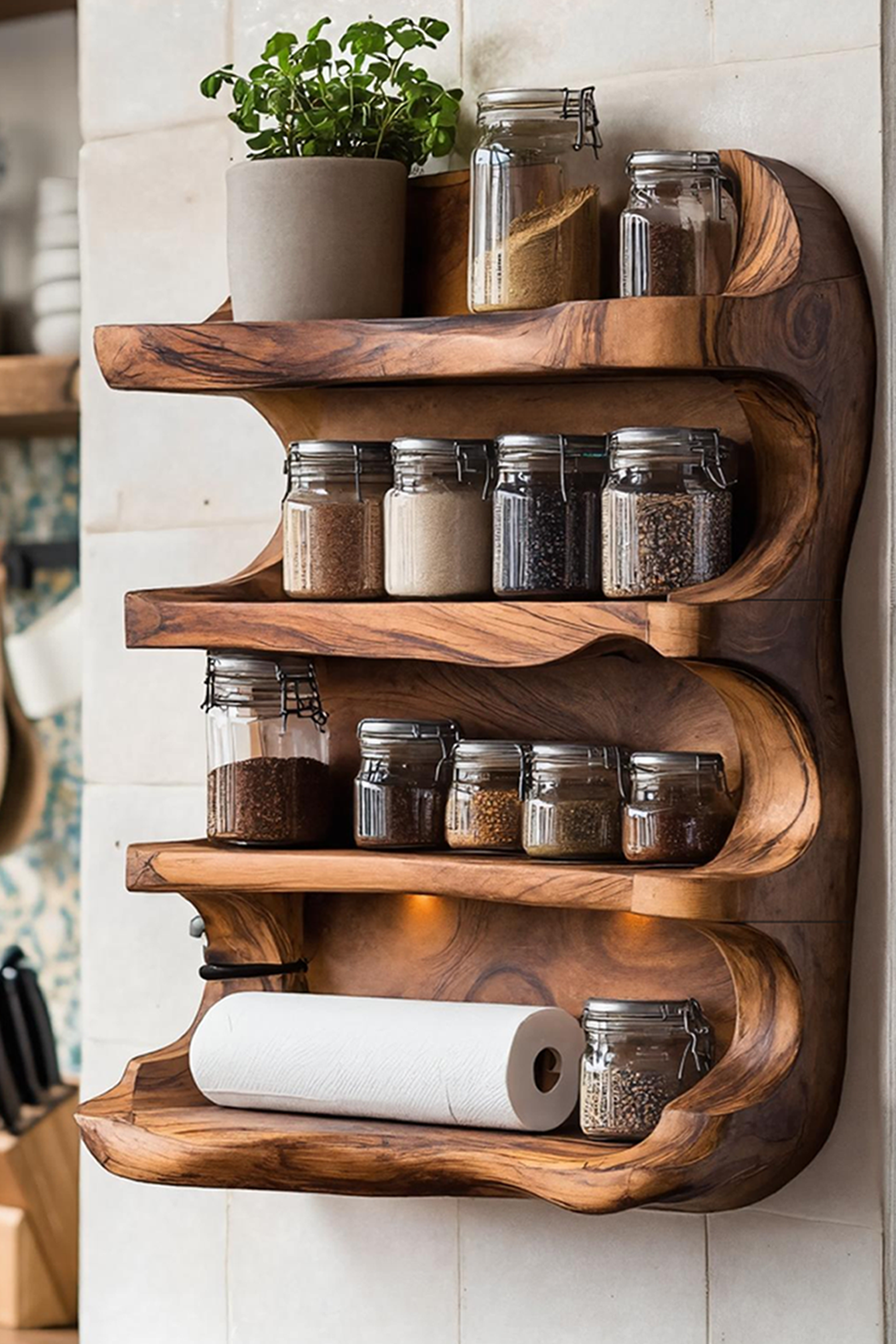 Rustic Style Handmade Spice Holder For Kitchen Furniture SILDTTRSRS009