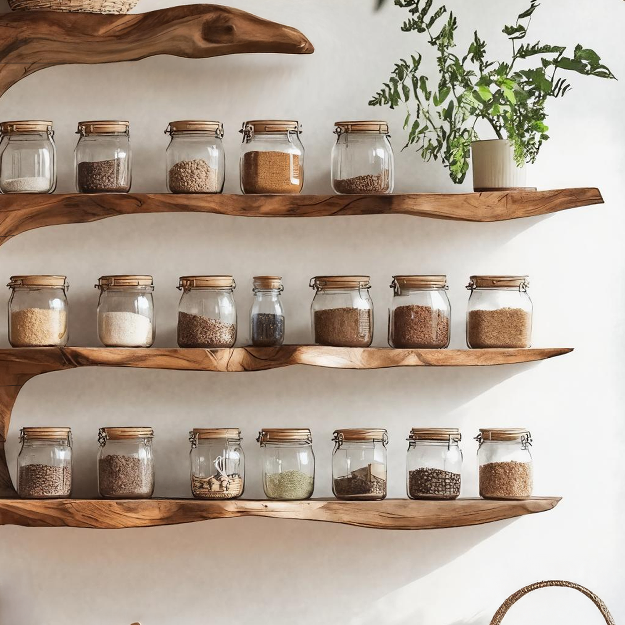 Mid Century Wooden Cabinet With Spice Rack For Kitchen SILDTTRSRS003