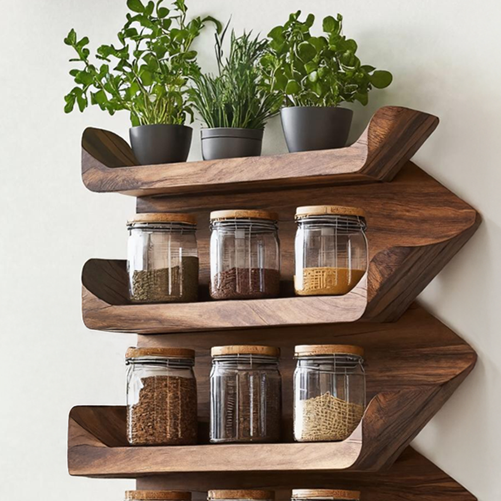 Wooden Spice Rack Mid Century Style For Entryway Design SILDTTRSRS007