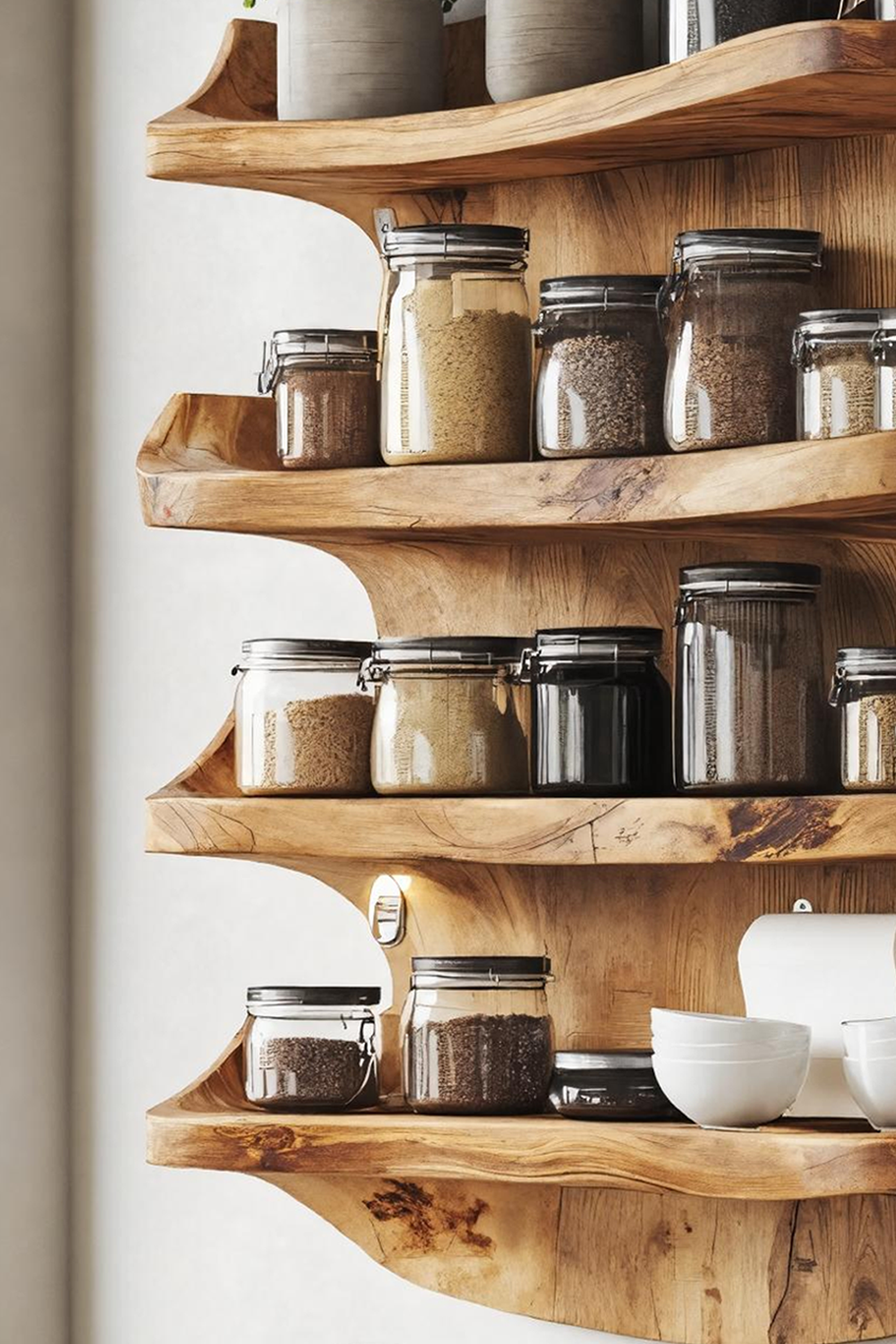 Farmhouse Wooden Spice Storage Shelf For Kitchen Design SILDTTRSRS011