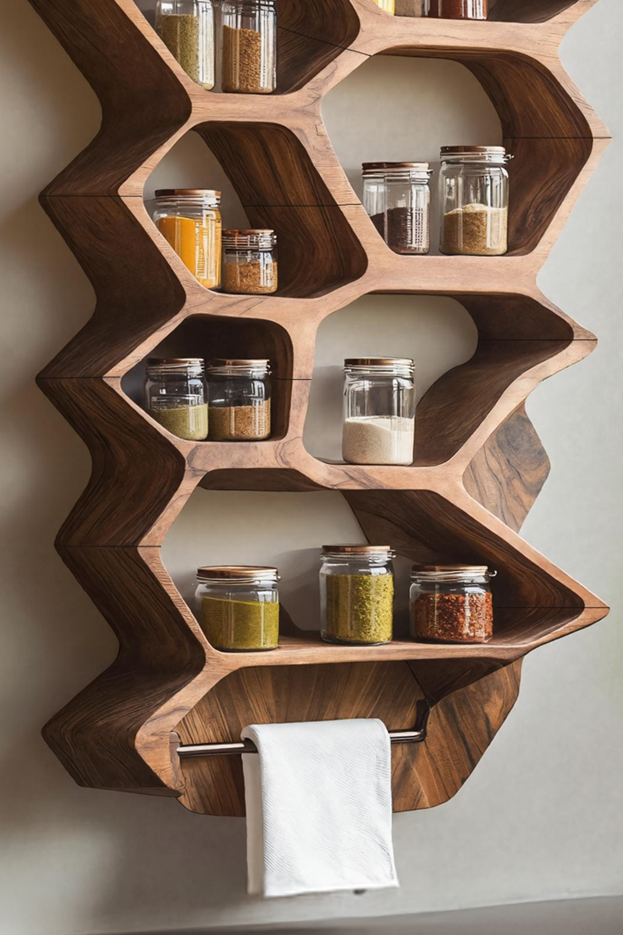 Rustic Wooden Spice Rack Shelf For Entryway Or Kitchen SILDTTRSRS017