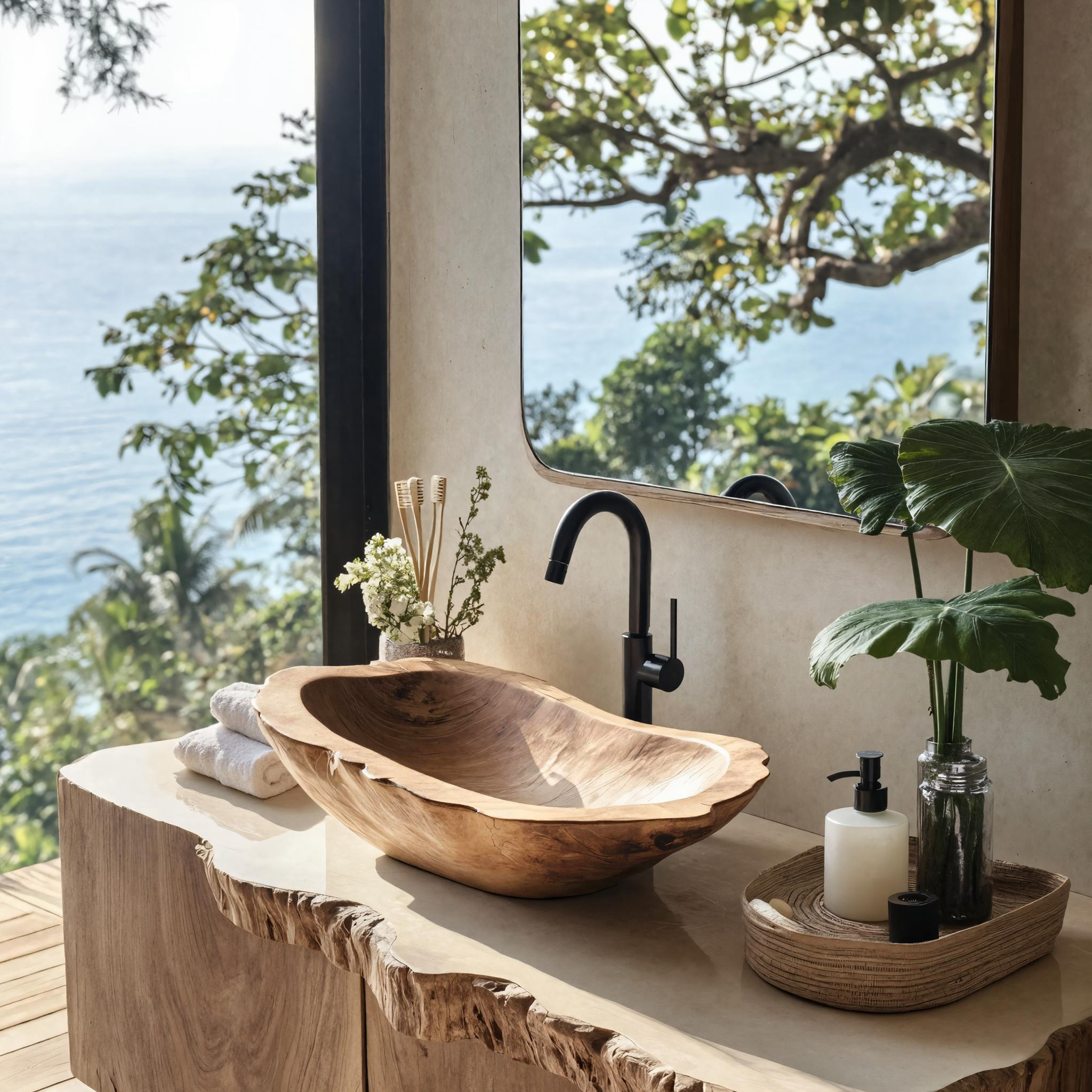Handcrafted Wooden Vessel Sink For Timeless Bathroom Style SILDTTRVS020