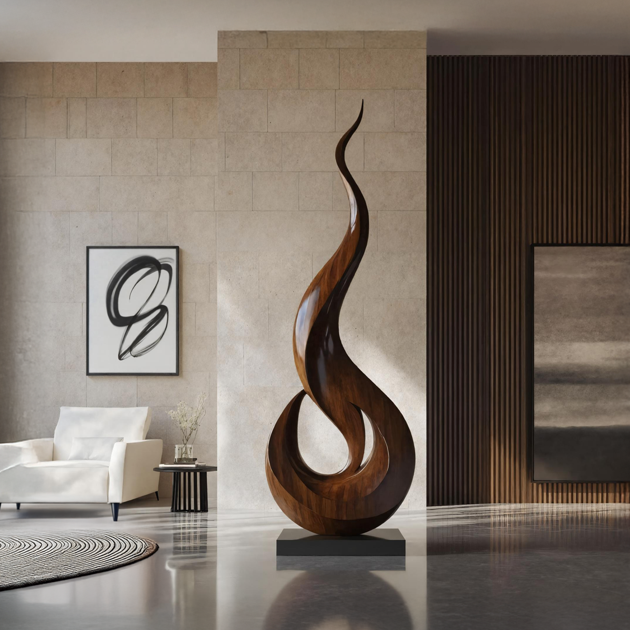 Mid Century Large Wooden Sculpture For Outdoor Art Decor SILDTTNAS009