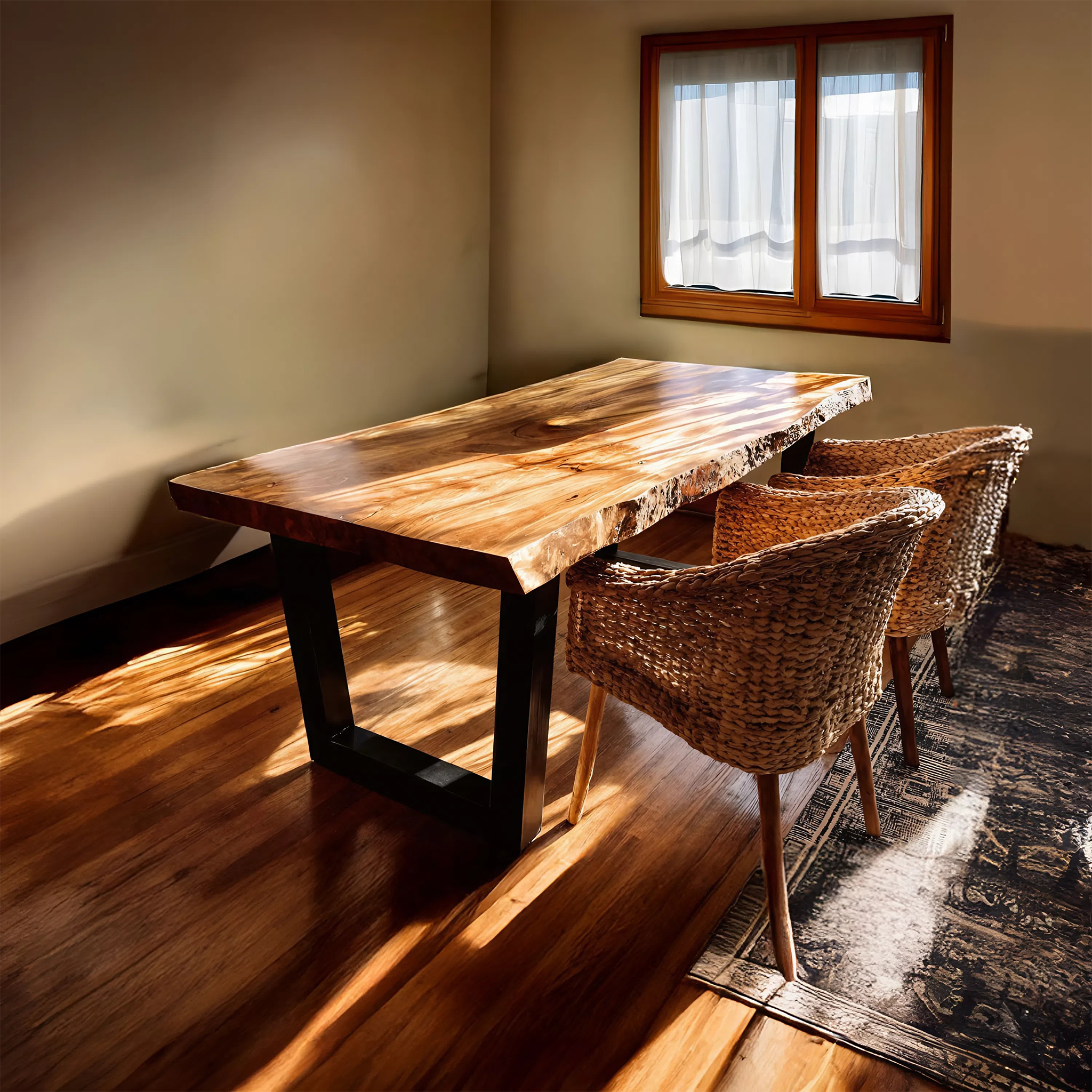 Furniture Decor Handcrafted Live Edge Dining Table Organic SILDTTRDN025