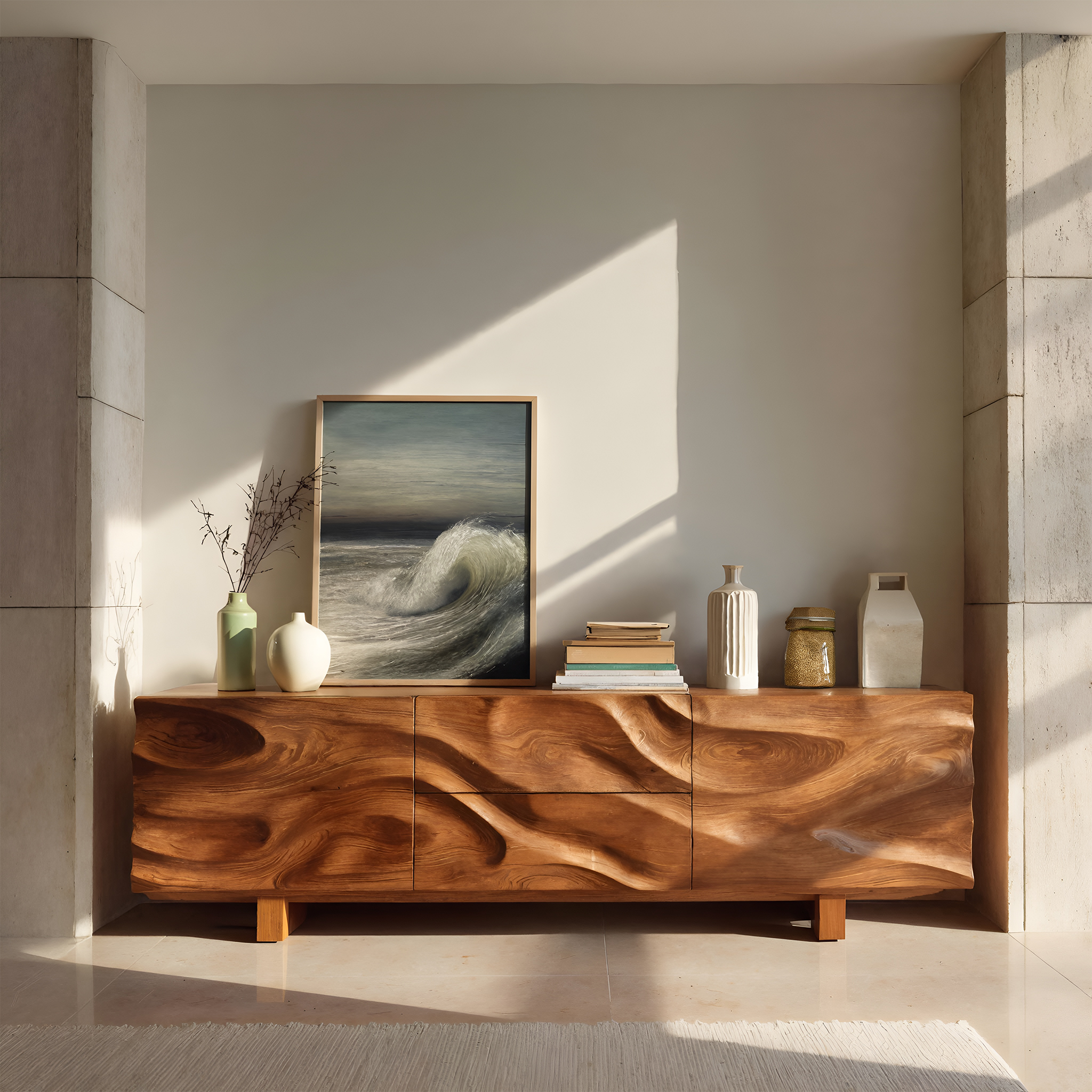 Modern Organic Sideboard Storage Cabinet For Living Room RTTHHNSD019
