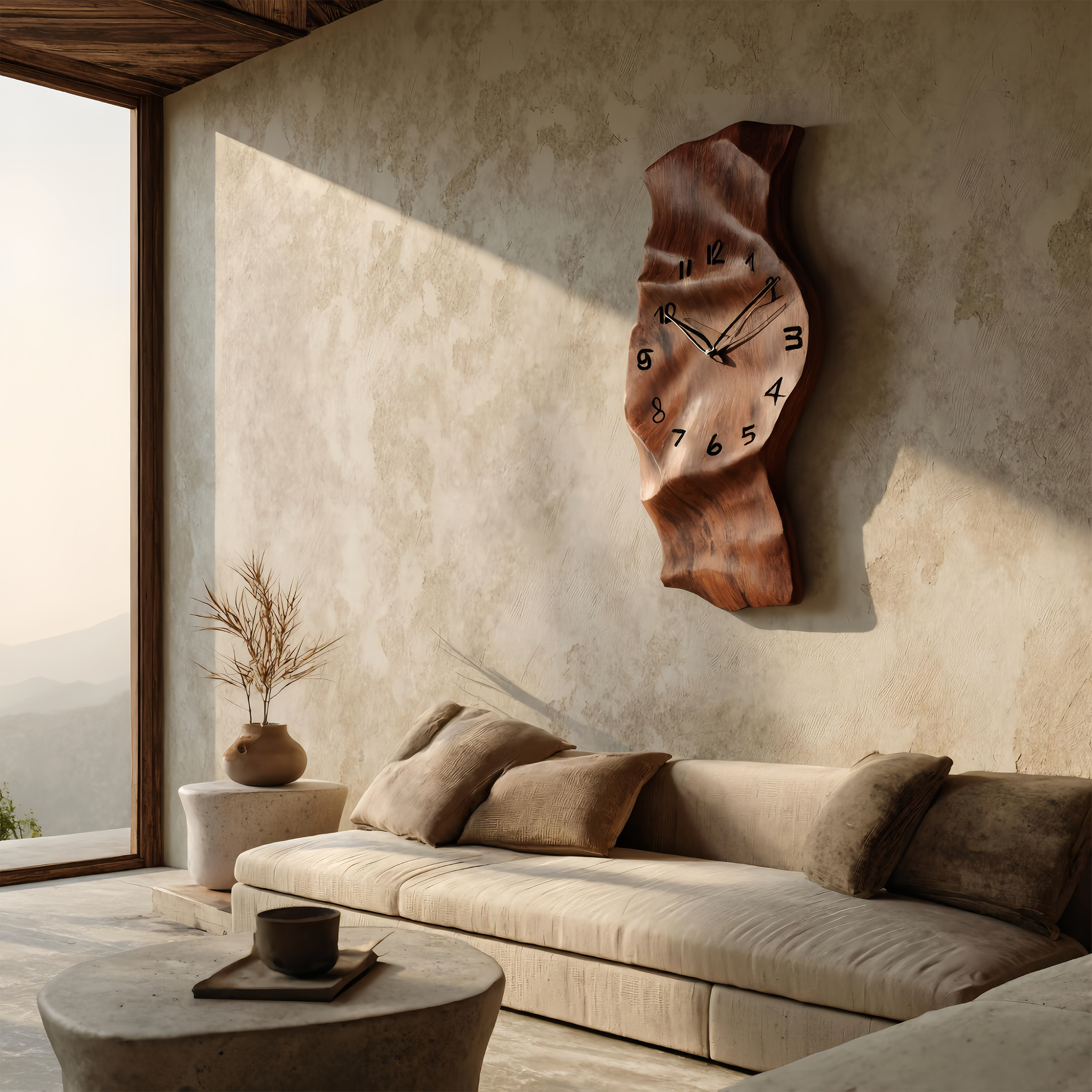 Contemporary Wall Clock Vertical Design For Living Room Interior SITHHNWAC007