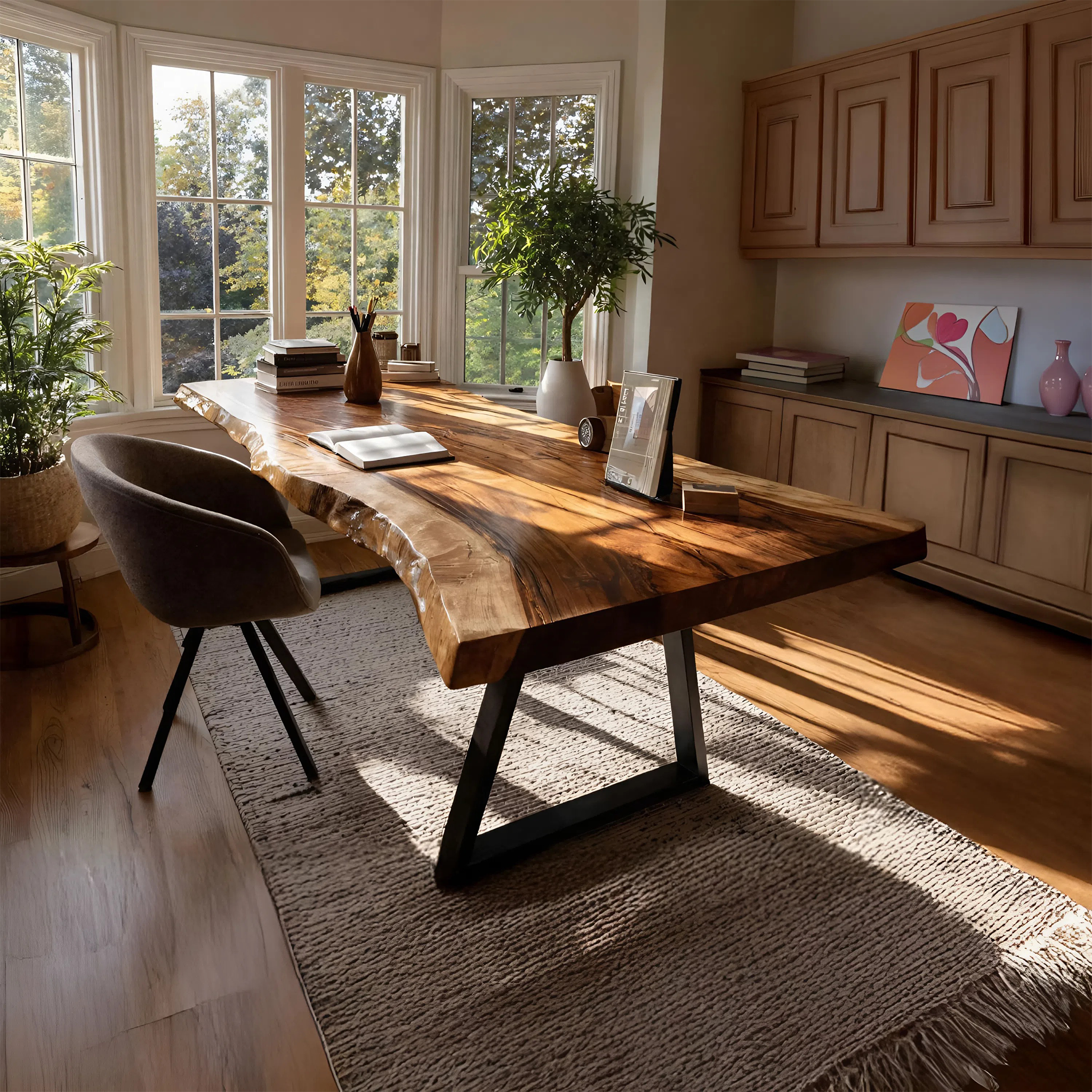 Farmhouse Solid Wood Tabletop For Bedroom Design SILDTTNDE006