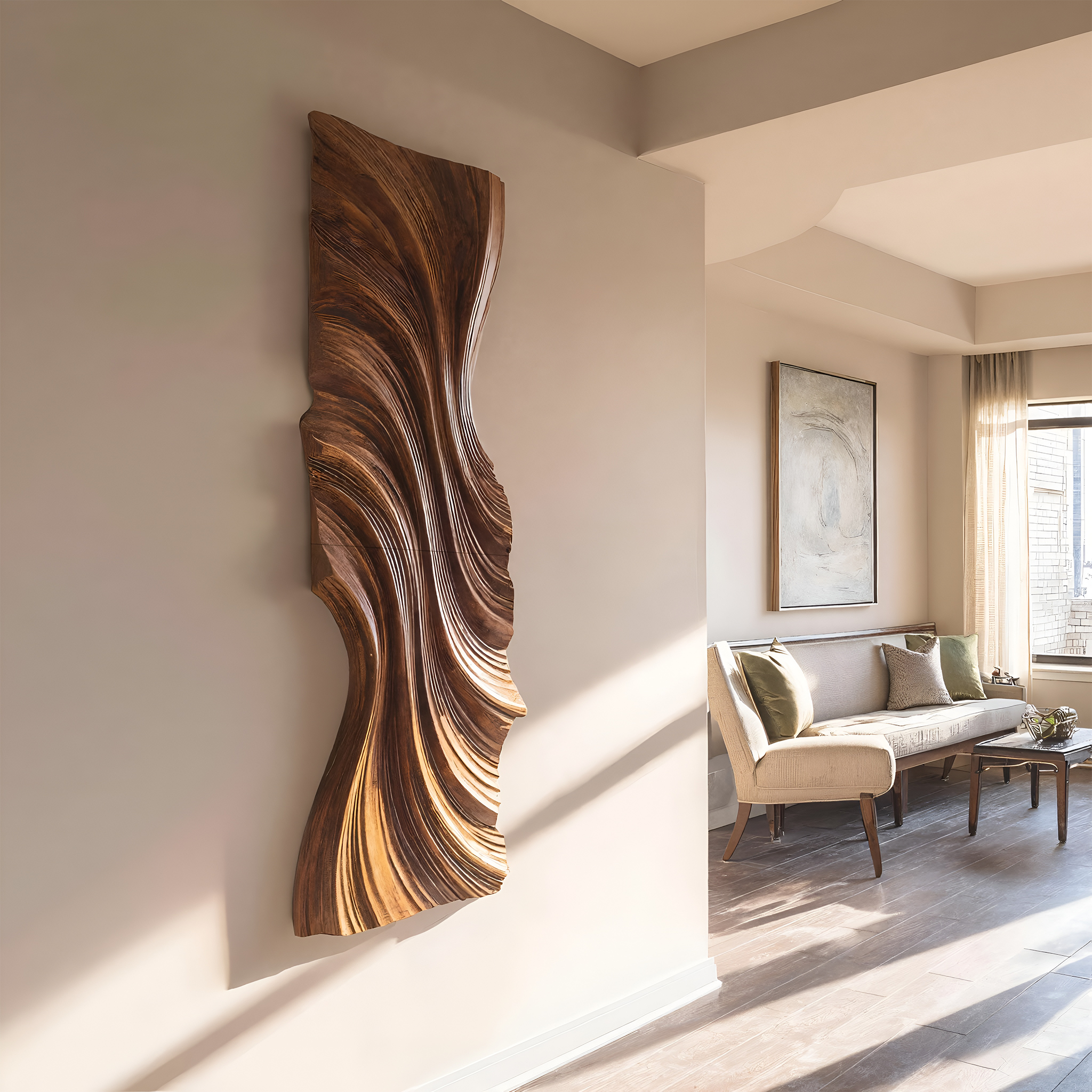 Vertical Wave Wall Art For Modern Living Room RTTHHNWA091