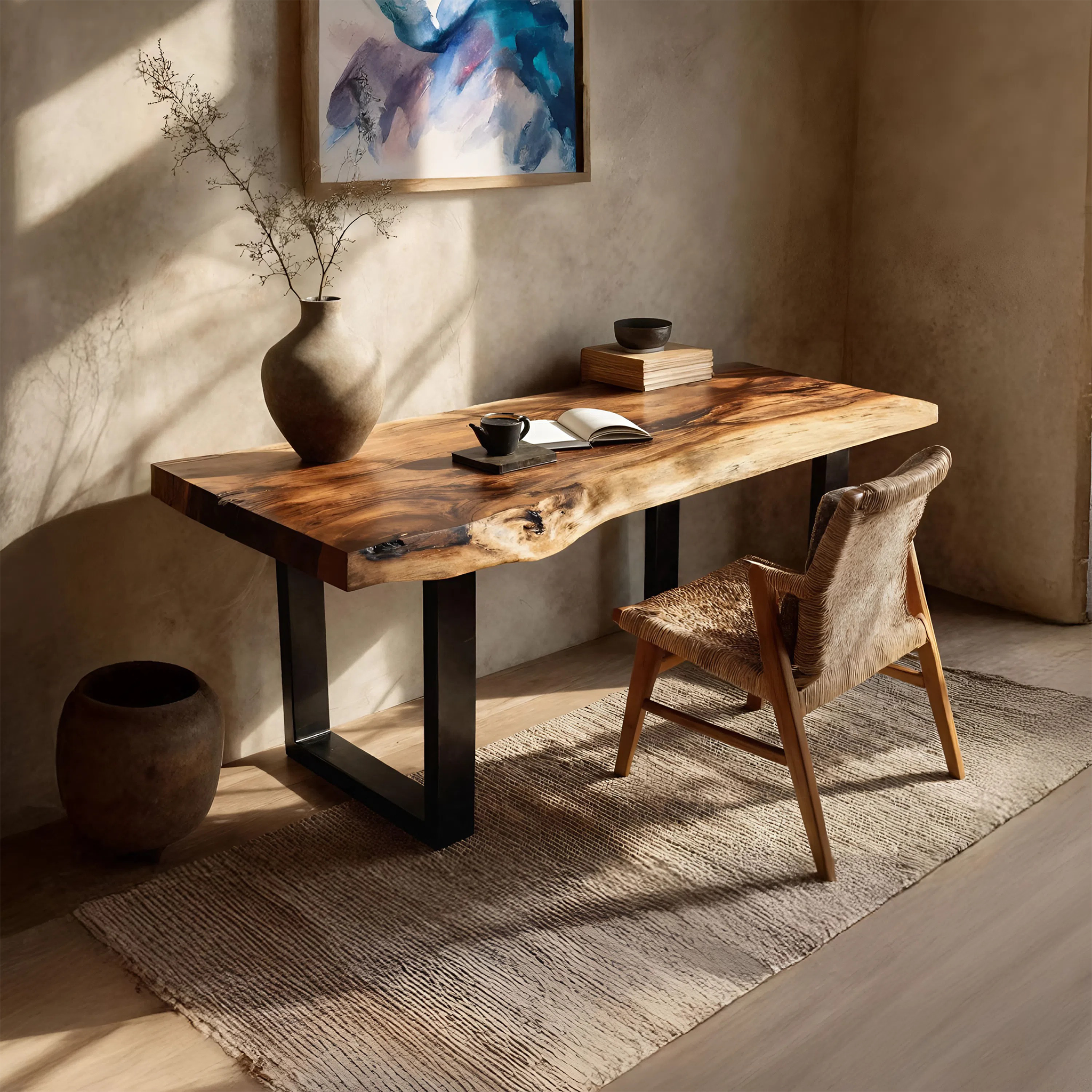 Handcrafted Wooden Tabletop For Modern Bedroom Decor SILDTTNDE011