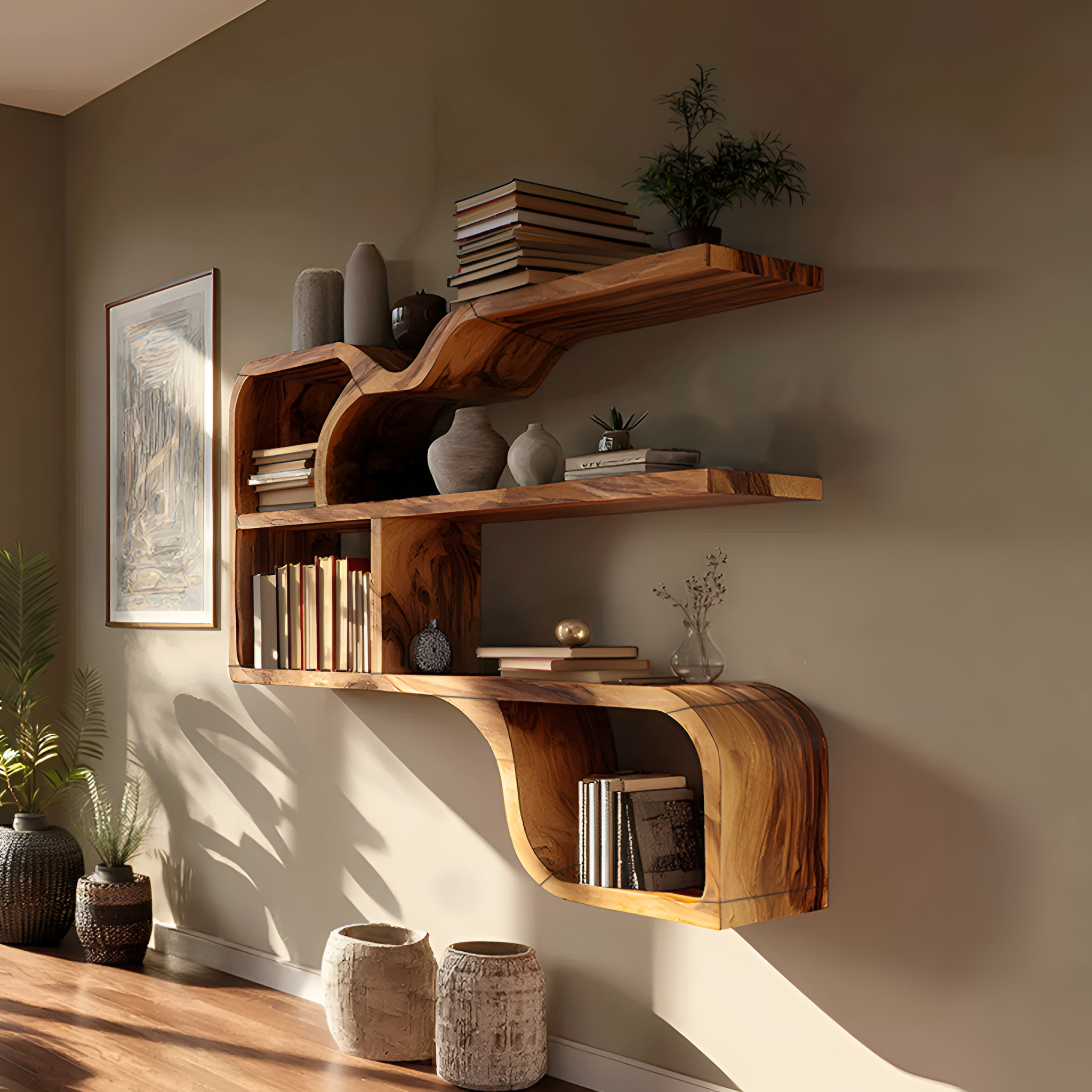 Farmhouse Rustic Wooden Wall Storage Shelf For Bathroom Organizer SILDTTRWMS026SHNA