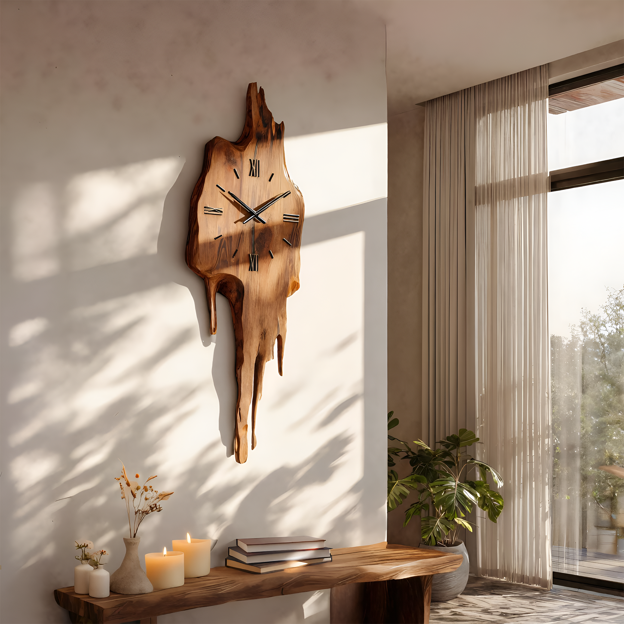 Artistic Wall Clock With Floating Edge For Living Room SITHTTWAC003