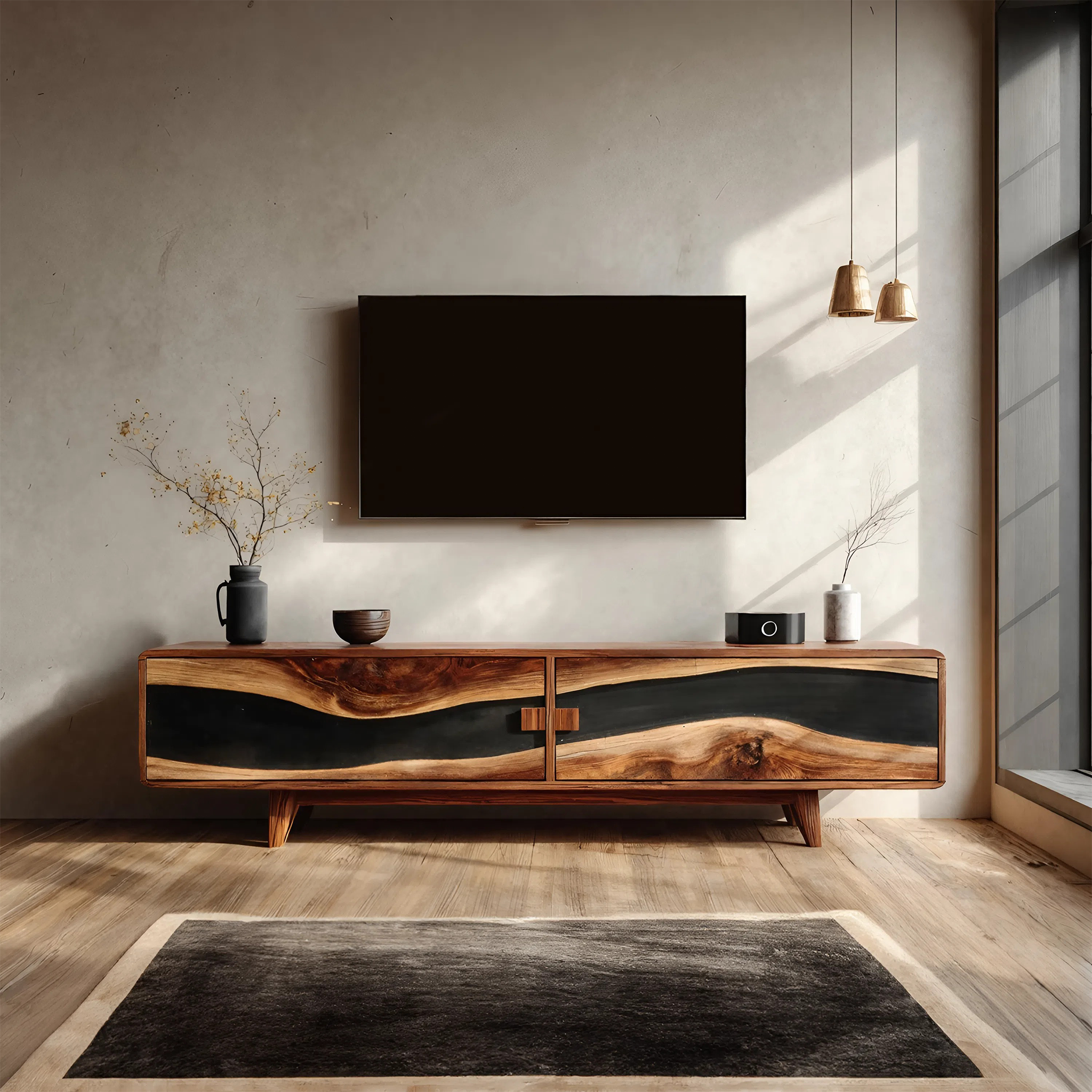 Farmhouse Wooden Entertainment Center For Decor SILDTTNTVC099