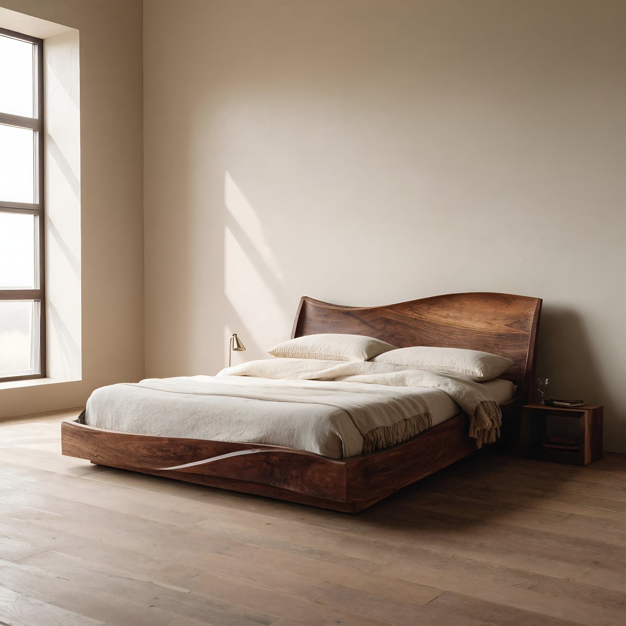 Modern Handcrafted Bed Frame For Bedroom Interiors RTTHHNWO008