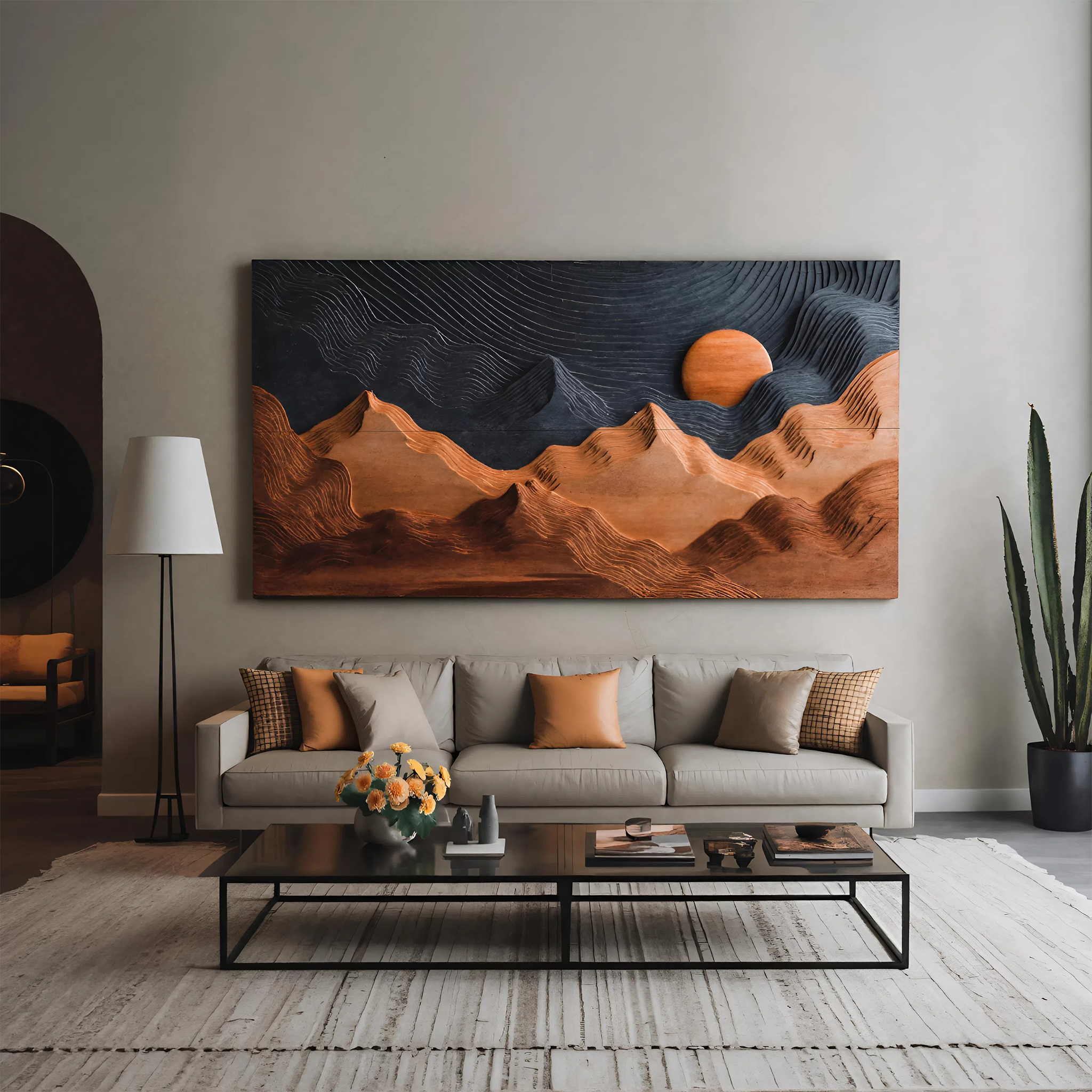 Sunrise Over Mountain Wall Sculpture For Home Decor RTTHTTWA067