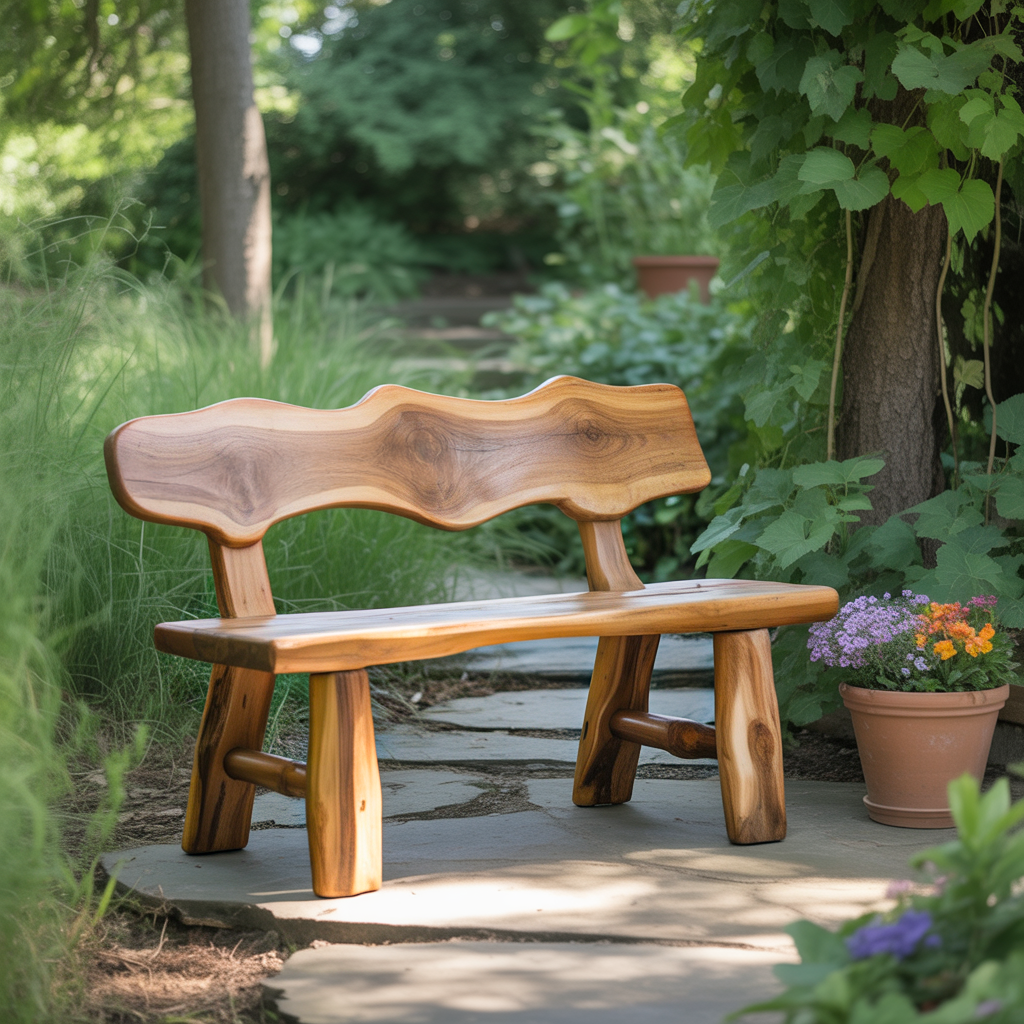 Rustic Wooden Garden Bench For Patio Courtyard And Backyard SITHTTCHR007