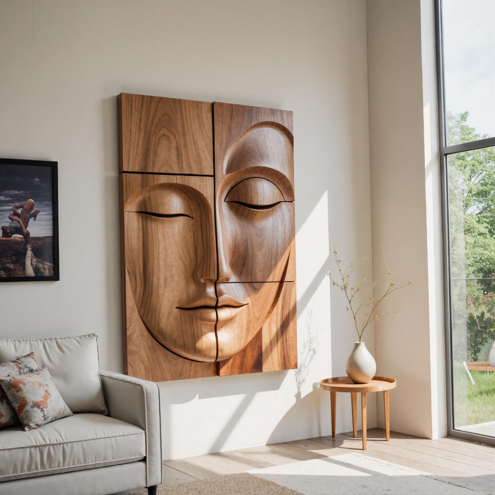 Modern Buddha Face Wall Art For Living Room And Entryway SITHTTWA001