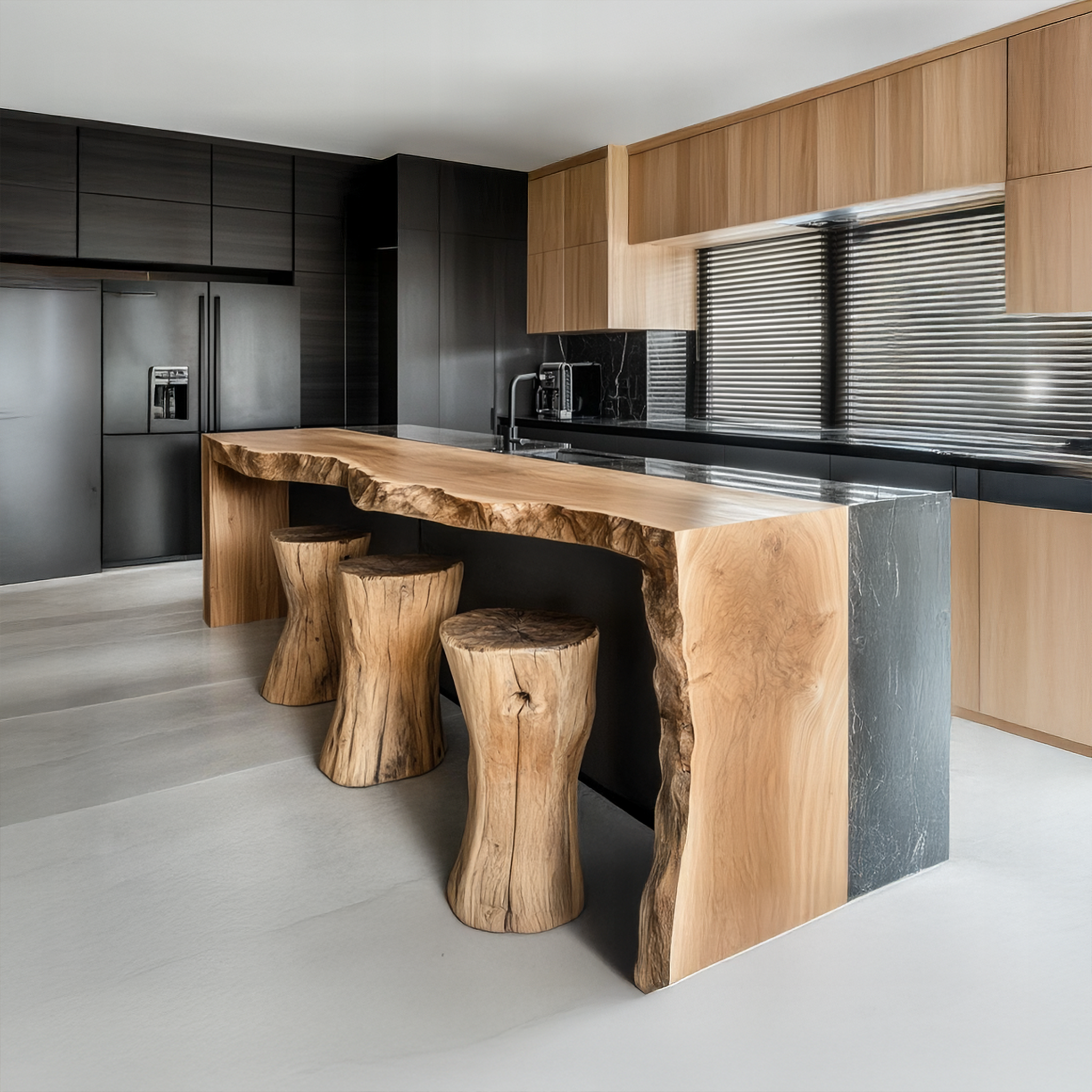 Modern Live Edge Kitchen Island For Kitchen And Breakfast Bar SINLSAKI127