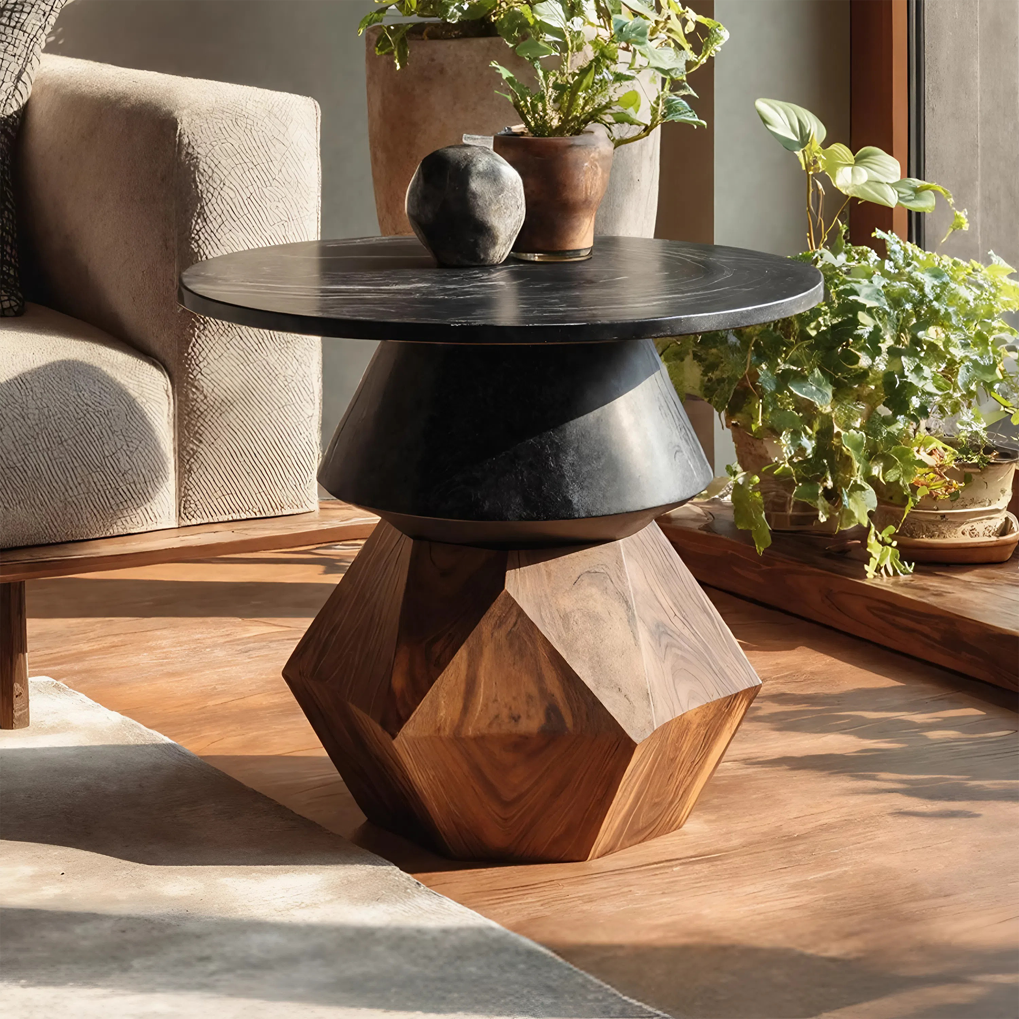 Mid Century Wooden Side Table For Entryway Design Refresh SILDTTNSTA023