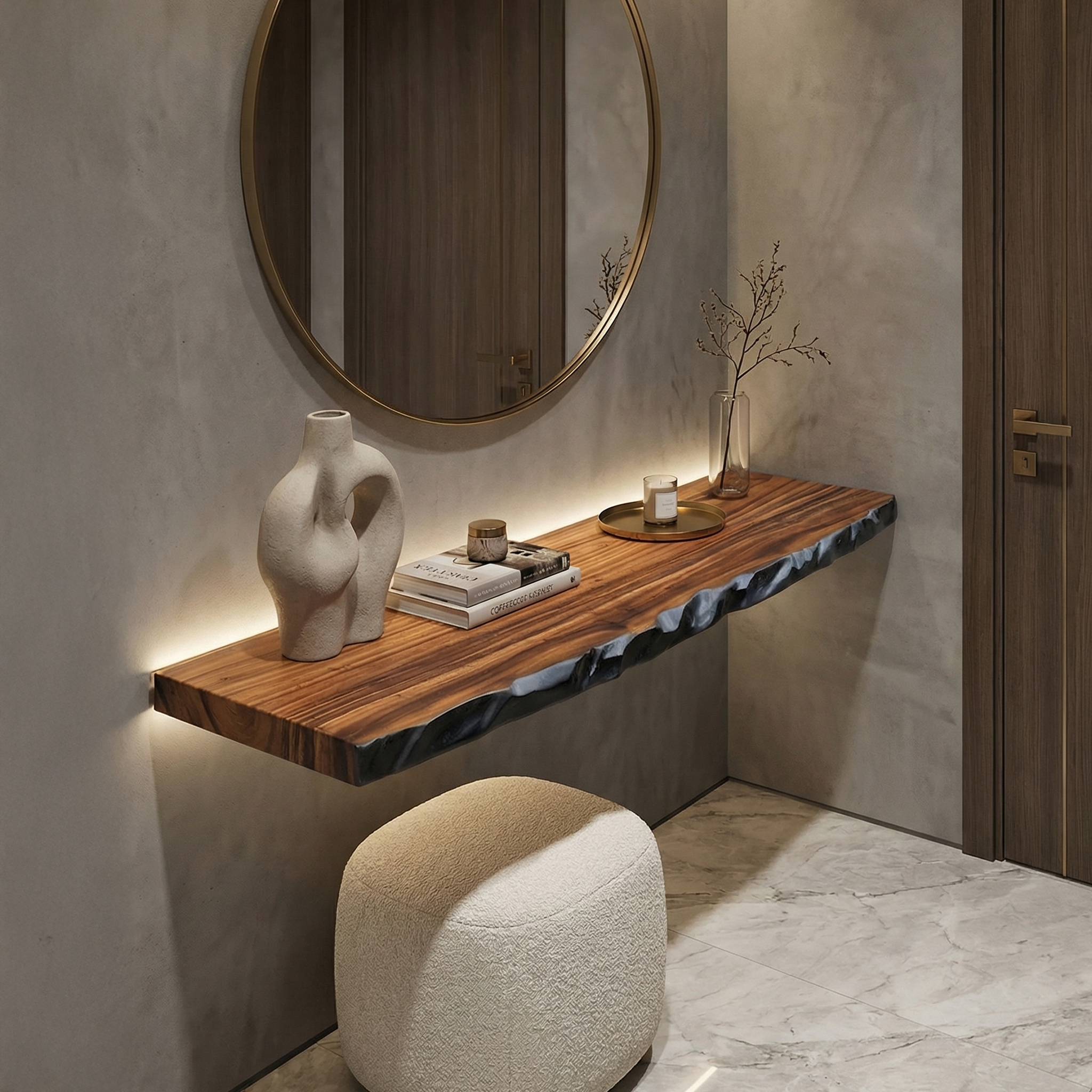 Live Edge Wood Floating Shelf For Living Room And Bedroom SINLSAFL522
