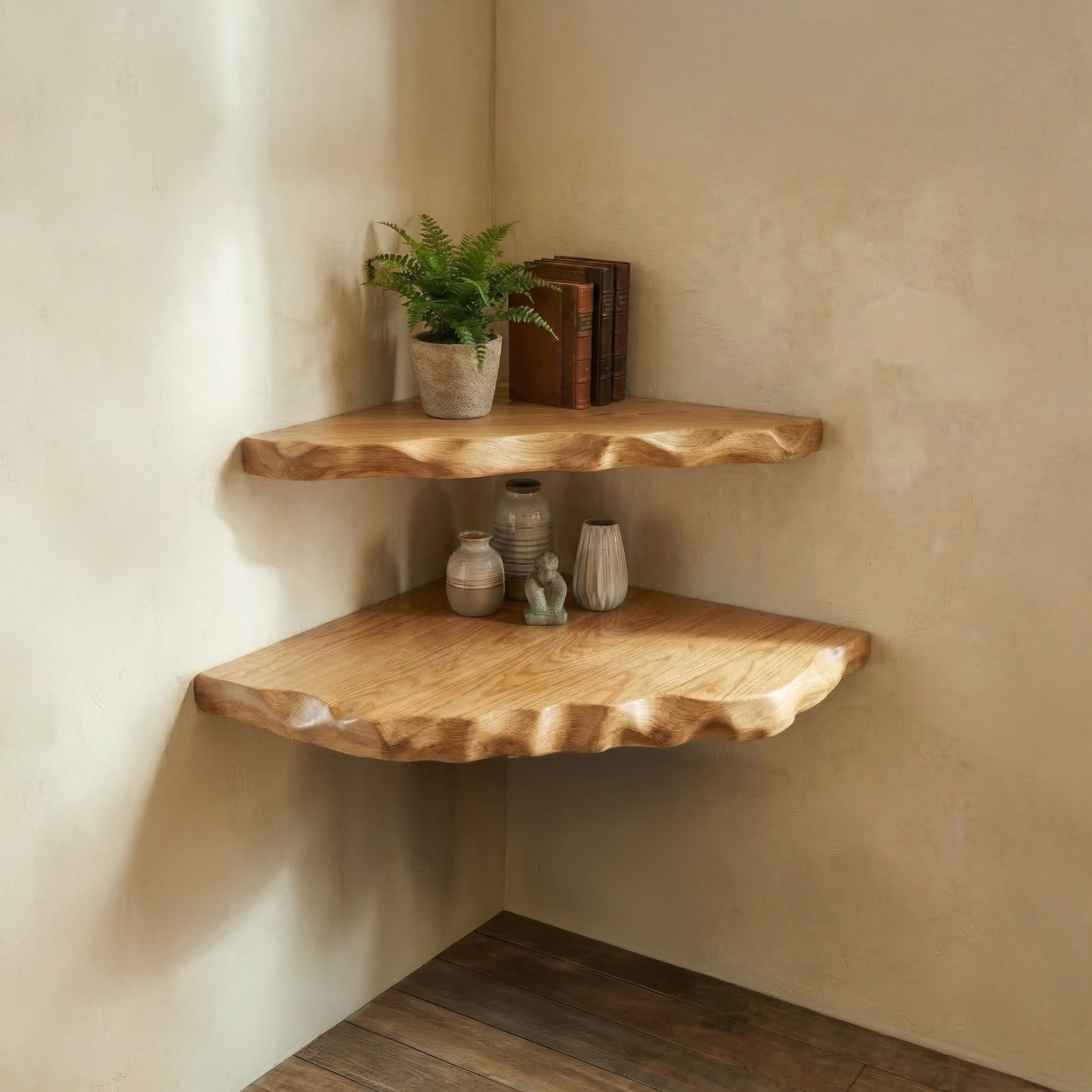 Rustic Wall Corner Shelf For Living Room And Interior Decor SINLSACN020