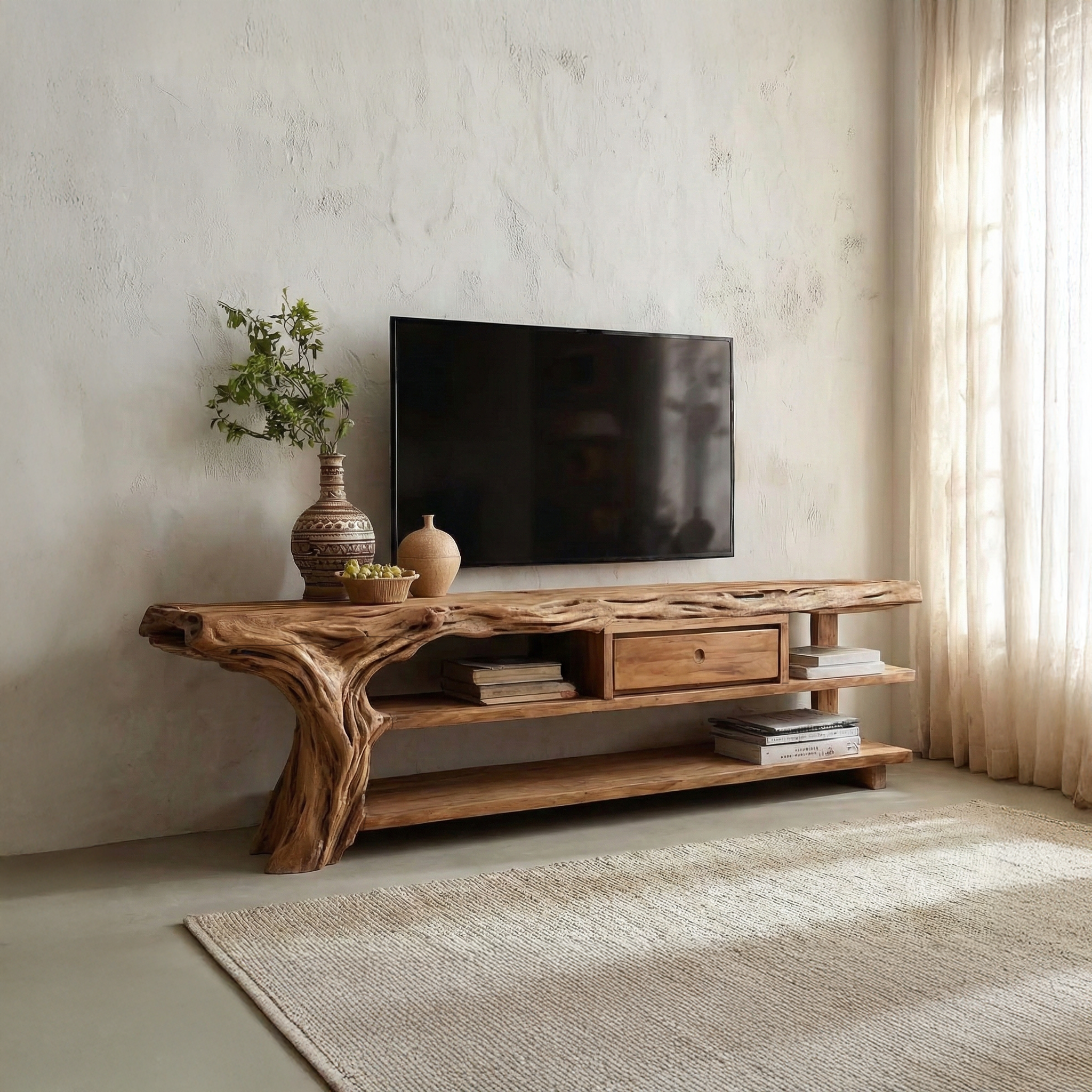 Rustic TV Stand Console For Living Room And Family Area SINLSASC460