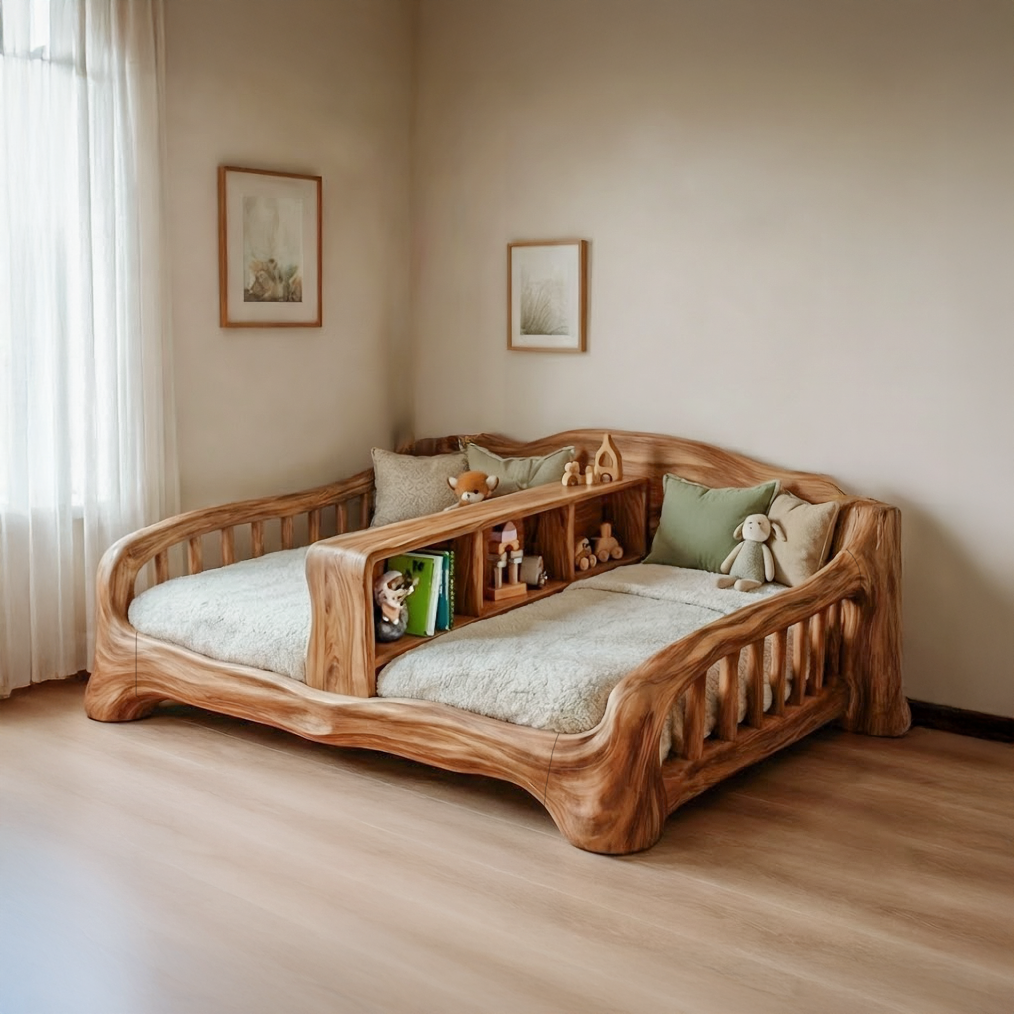 Rustic Kids Daybed With Storage For Bedroom Or Nursery SINLSAWB092