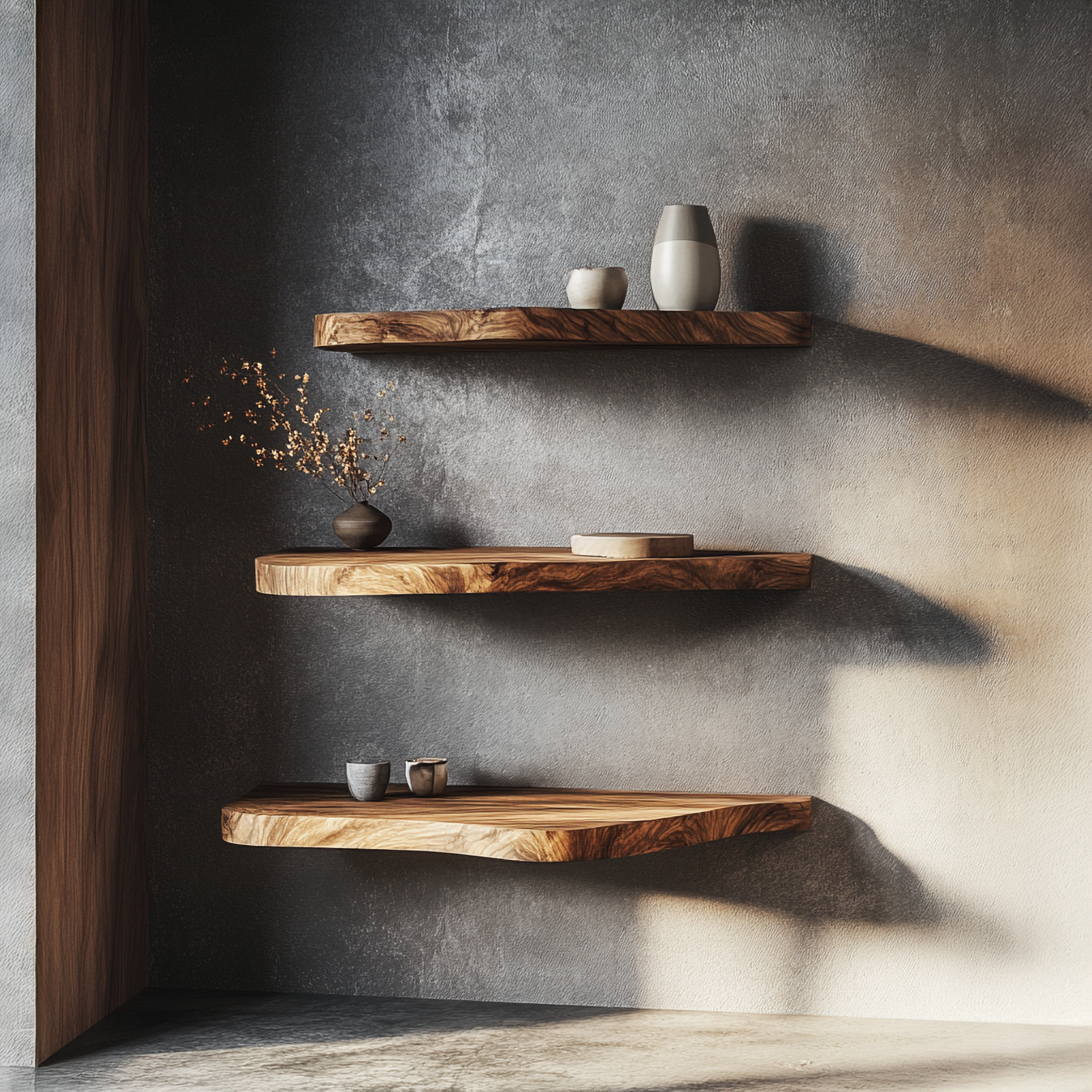 Rustic Artistic Floating Shelf Solid Wood Living Room Interior Statement Feature SINLSAFL421