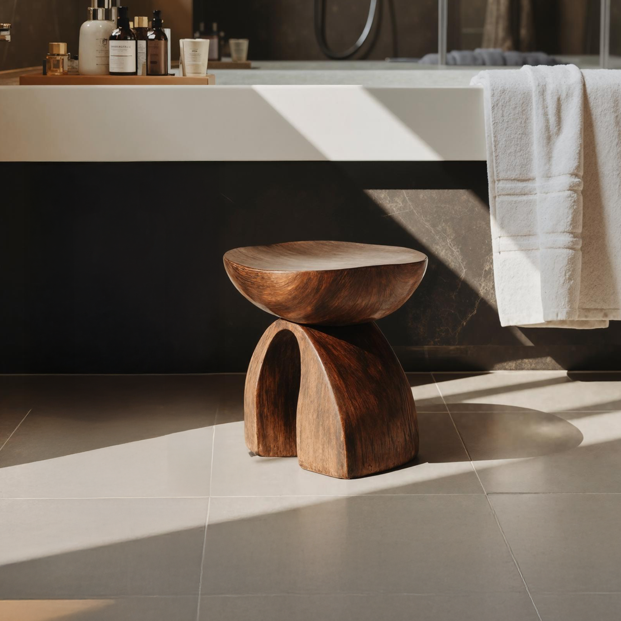 Rustic Shower Bench For Bathroom Seating And Decor SILDTTRSB003