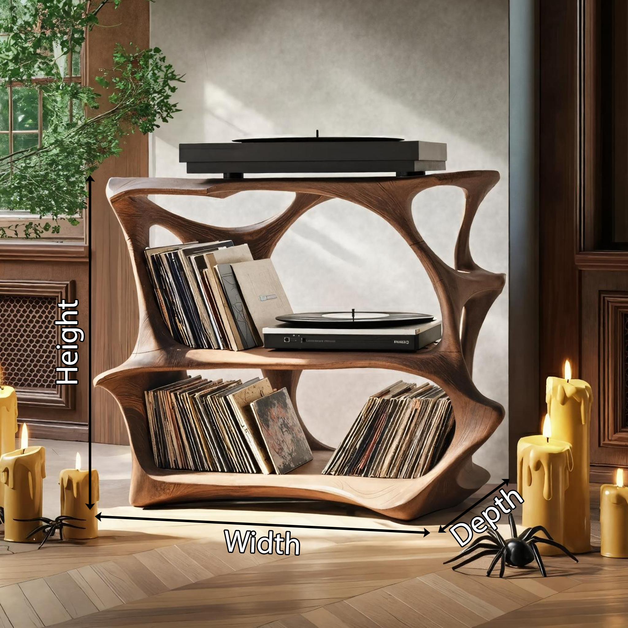 Handcrafted Live Edge Record Stand For Entryway Halloween Design Ideas SILDTTNHRS003