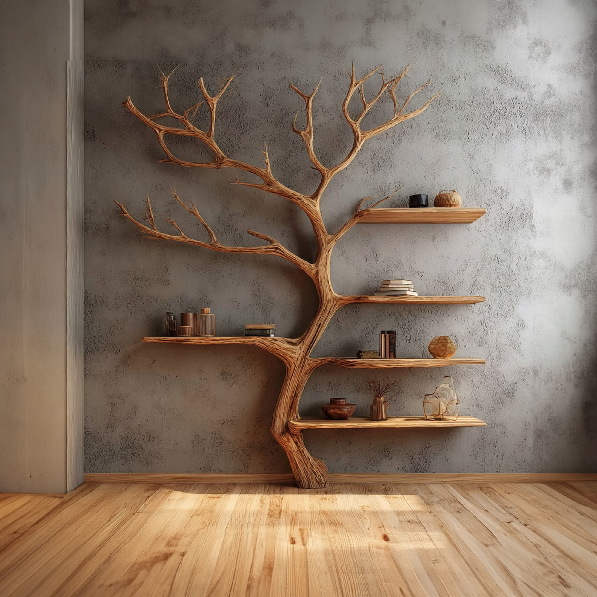 Rustic Tree Bookshelf Entryway Hallway SINLKITB296