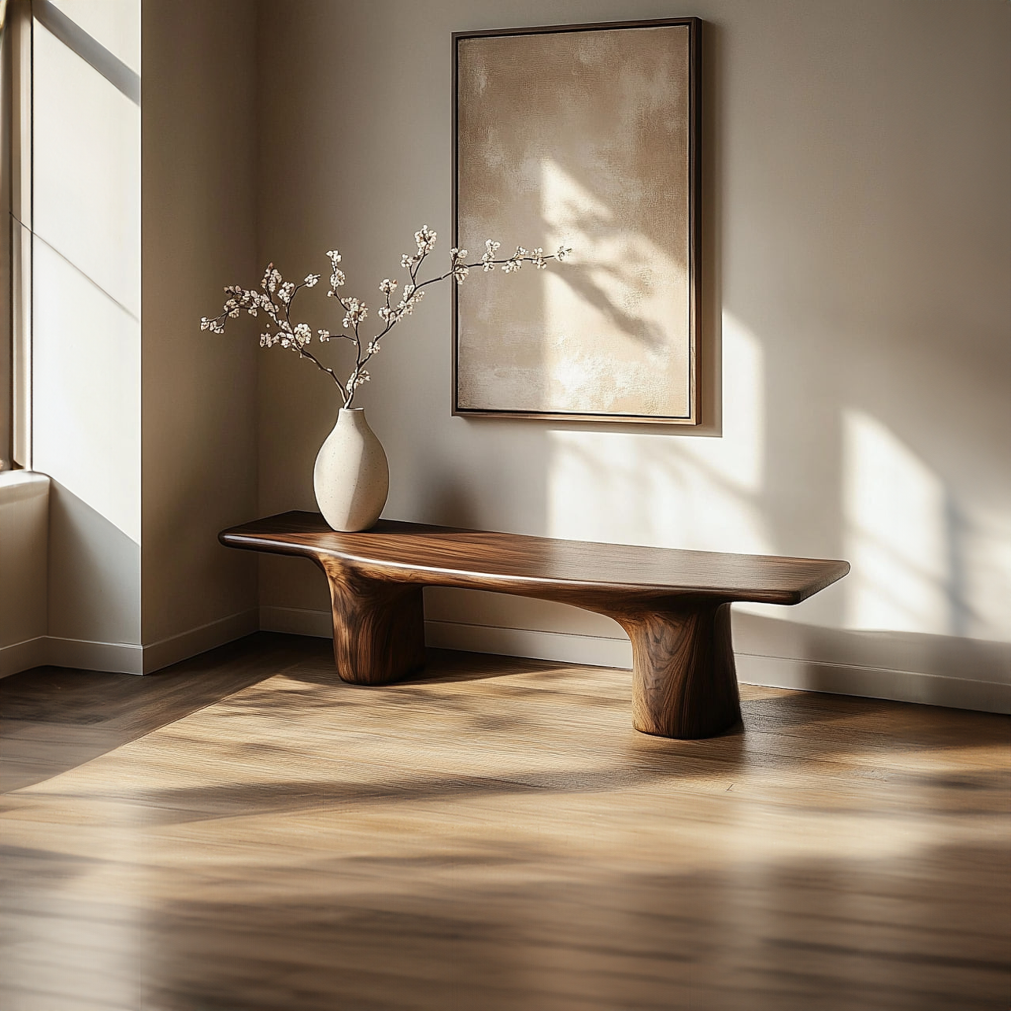 Rustic Low Bench For Living Room Or Entryway SINLKIRS053